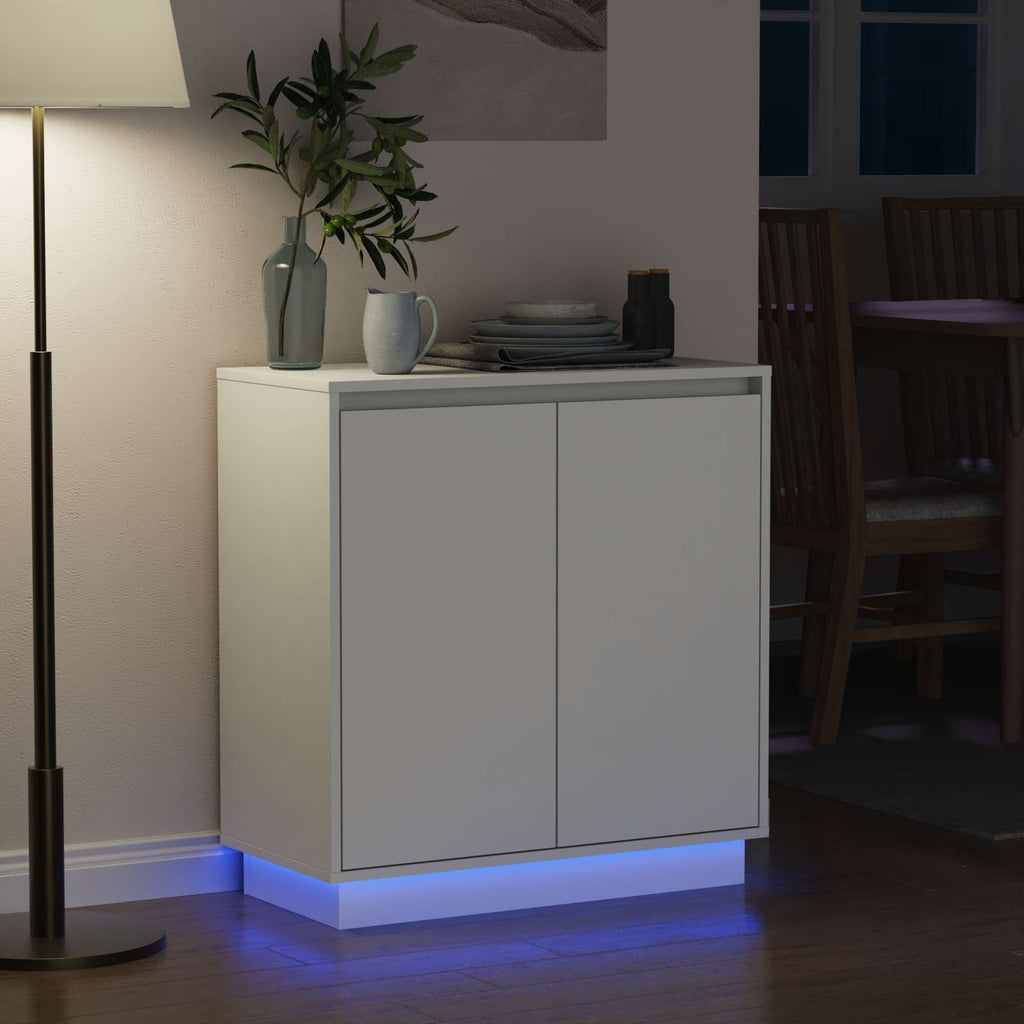 vidaXL Komoda LED dla Biały 71 x 34,5 x 75 cm Materiał drewnopochodny