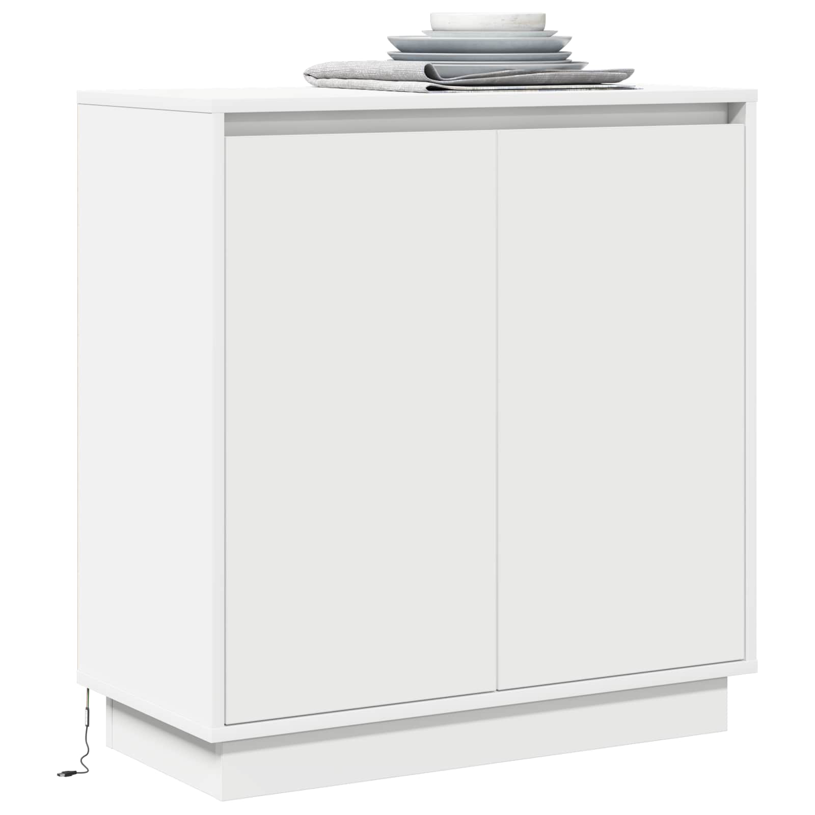 vidaXL Komoda LED dla Biały 71 x 34,5 x 75 cm Materiał drewnopochodny