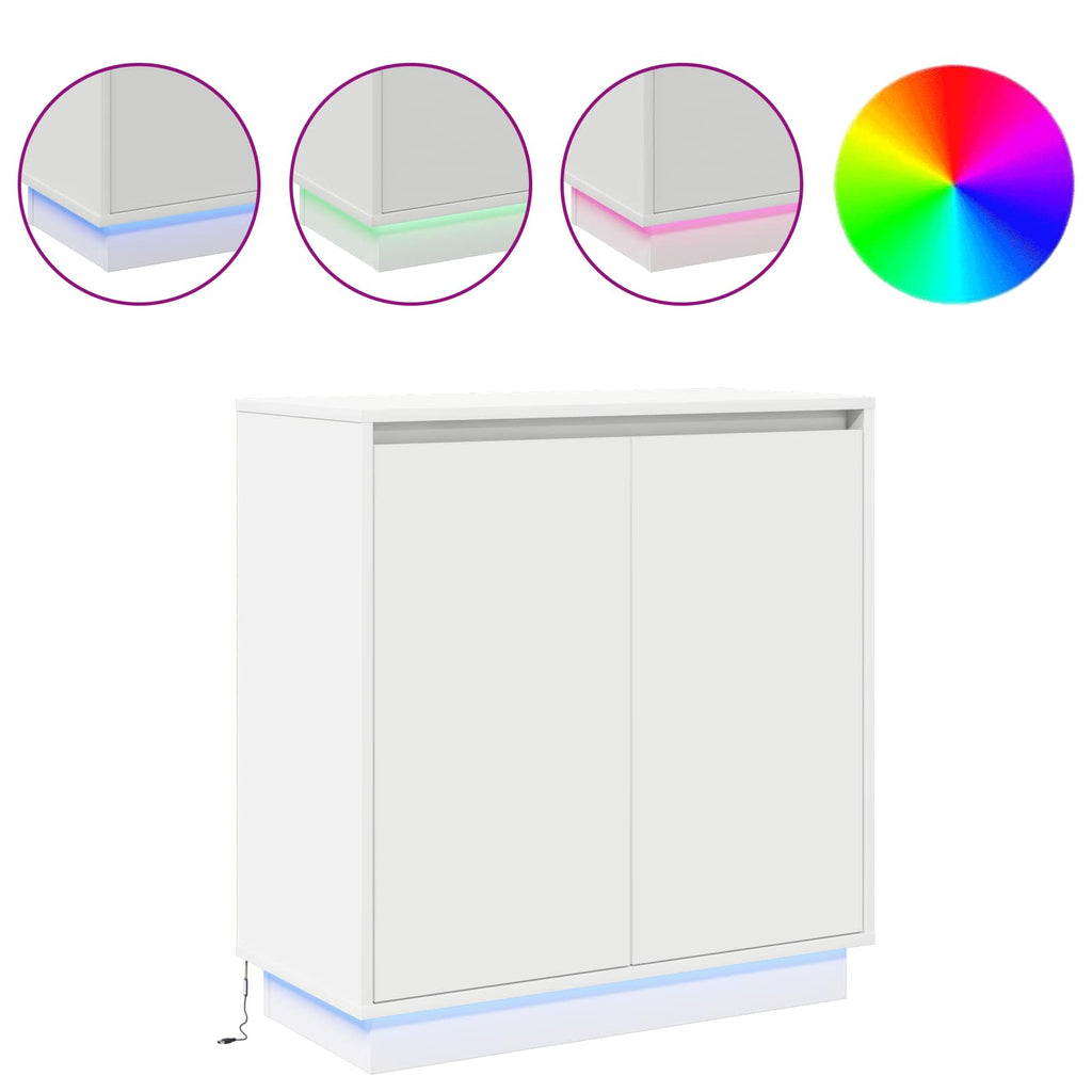 vidaXL Komoda LED dla Biały 71 x 34,5 x 75 cm Materiał drewnopochodny