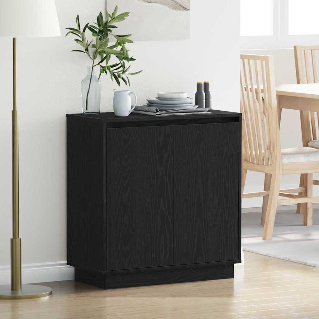 vidaXL Bufet Czarny Dąb 71 x 34.5 x 75 cm Materiał drewnopochodny