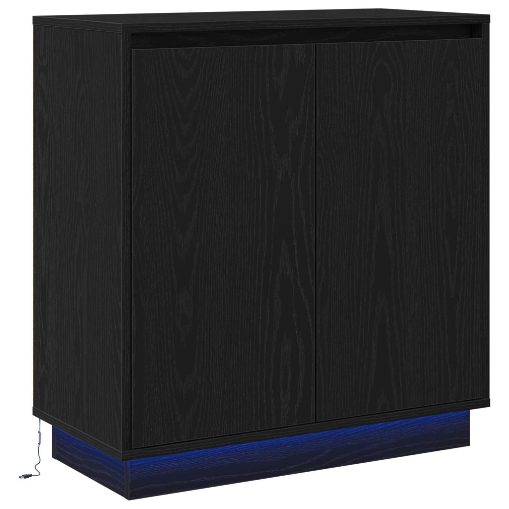 vidaXL Bufet Czarny Dąb 71 x 34.5 x 75 cm Materiał drewnopochodny