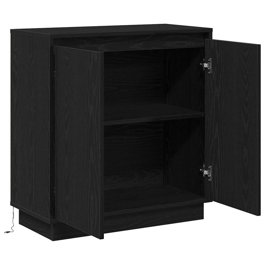 vidaXL Bufet Czarny Dąb 71 x 34.5 x 75 cm Materiał drewnopochodny
