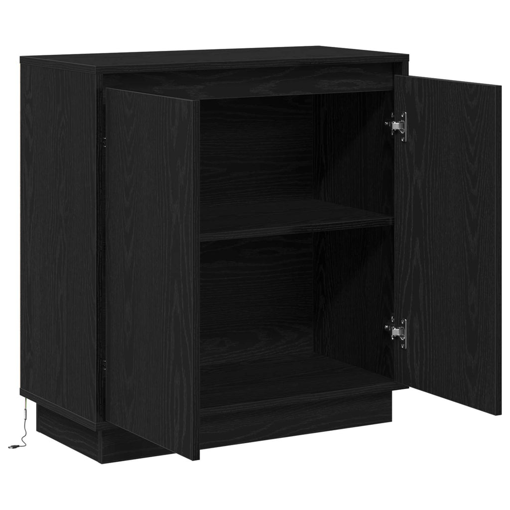 vidaXL Bufet Czarny Dąb 71 x 34.5 x 75 cm Materiał drewnopochodny