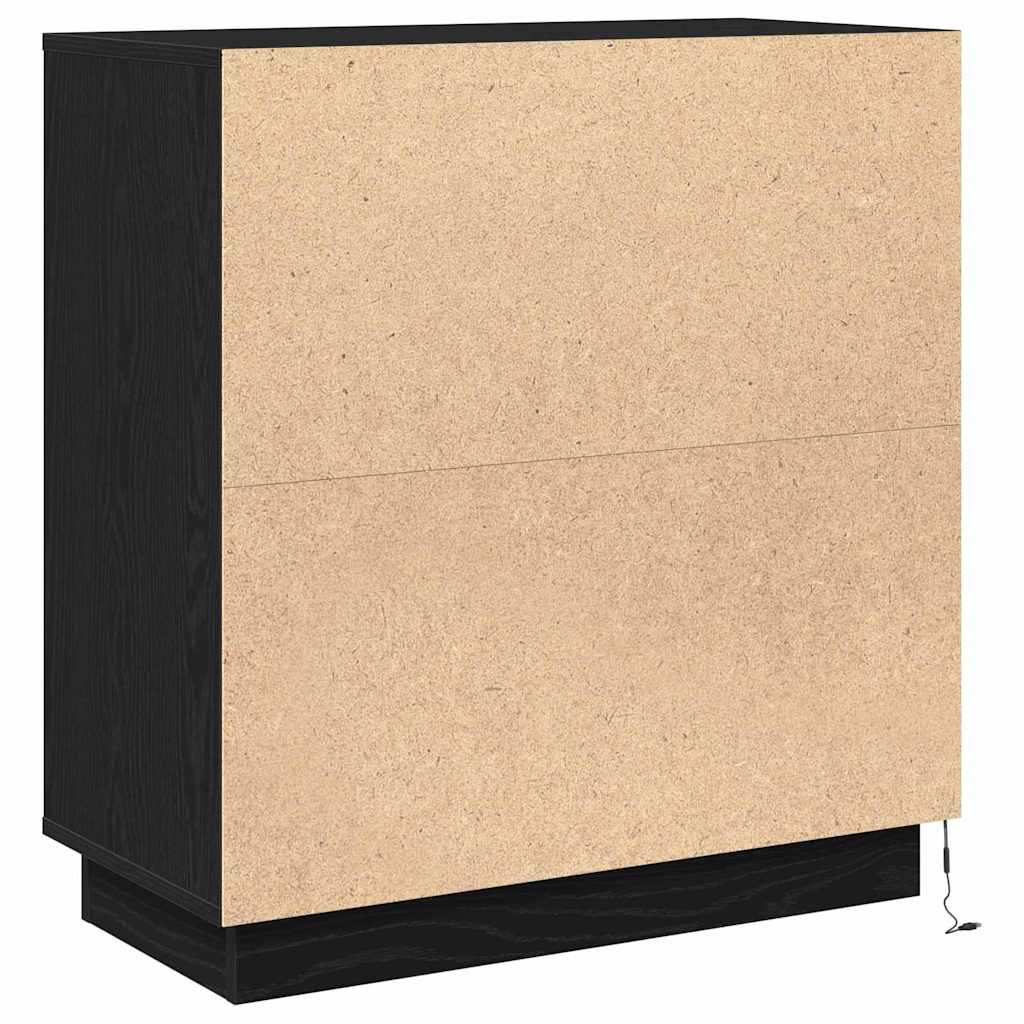 vidaXL Bufet Czarny Dąb 71 x 34.5 x 75 cm Materiał drewnopochodny