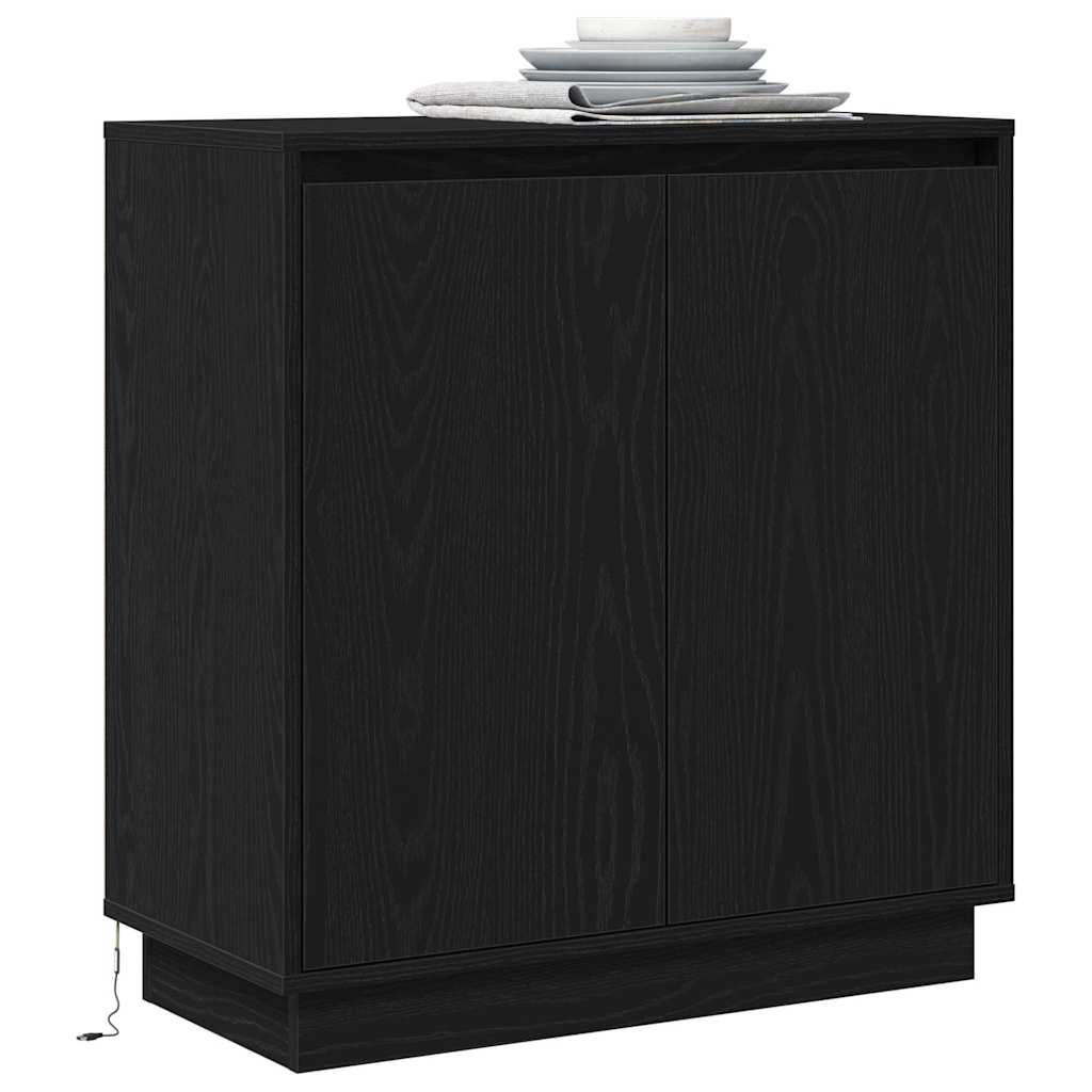 vidaXL Bufet Czarny Dąb 71 x 34.5 x 75 cm Materiał drewnopochodny