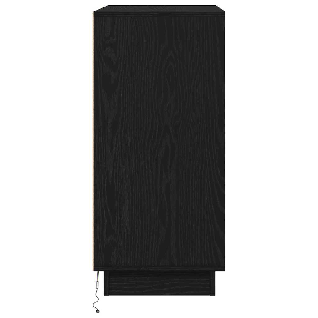 vidaXL Bufet Czarny Dąb 71 x 34.5 x 75 cm Materiał drewnopochodny