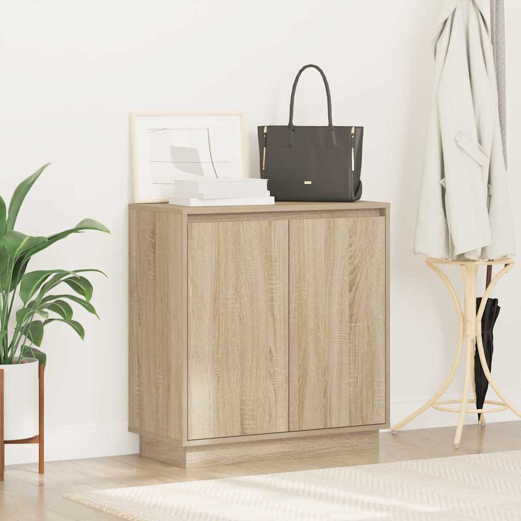 vidaXL Komoda LED dąb Sonoma 71 x 34,5 x 75 cm Materiał drewnopochodny