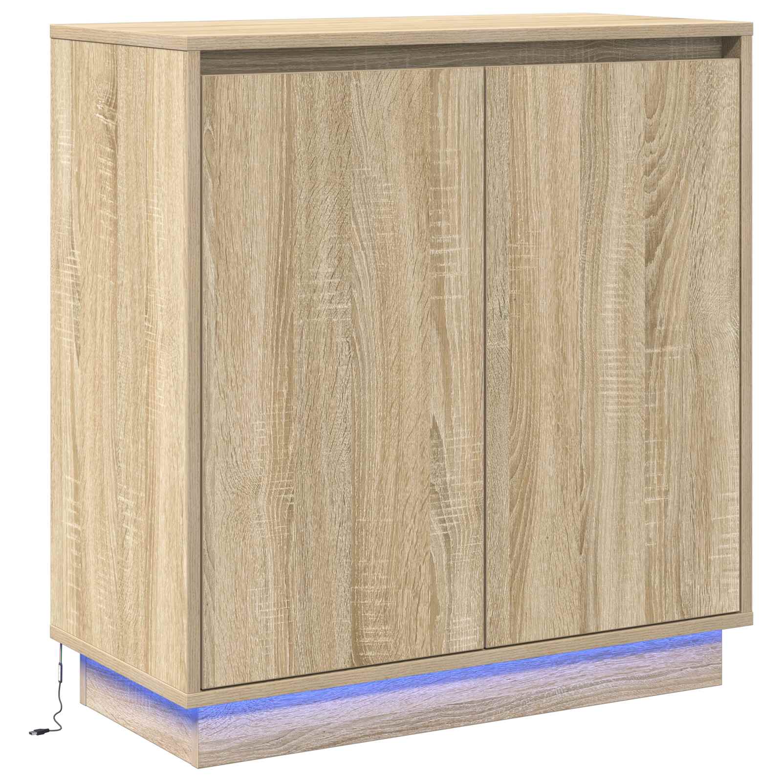 vidaXL Komoda LED dąb Sonoma 71 x 34,5 x 75 cm Materiał drewnopochodny