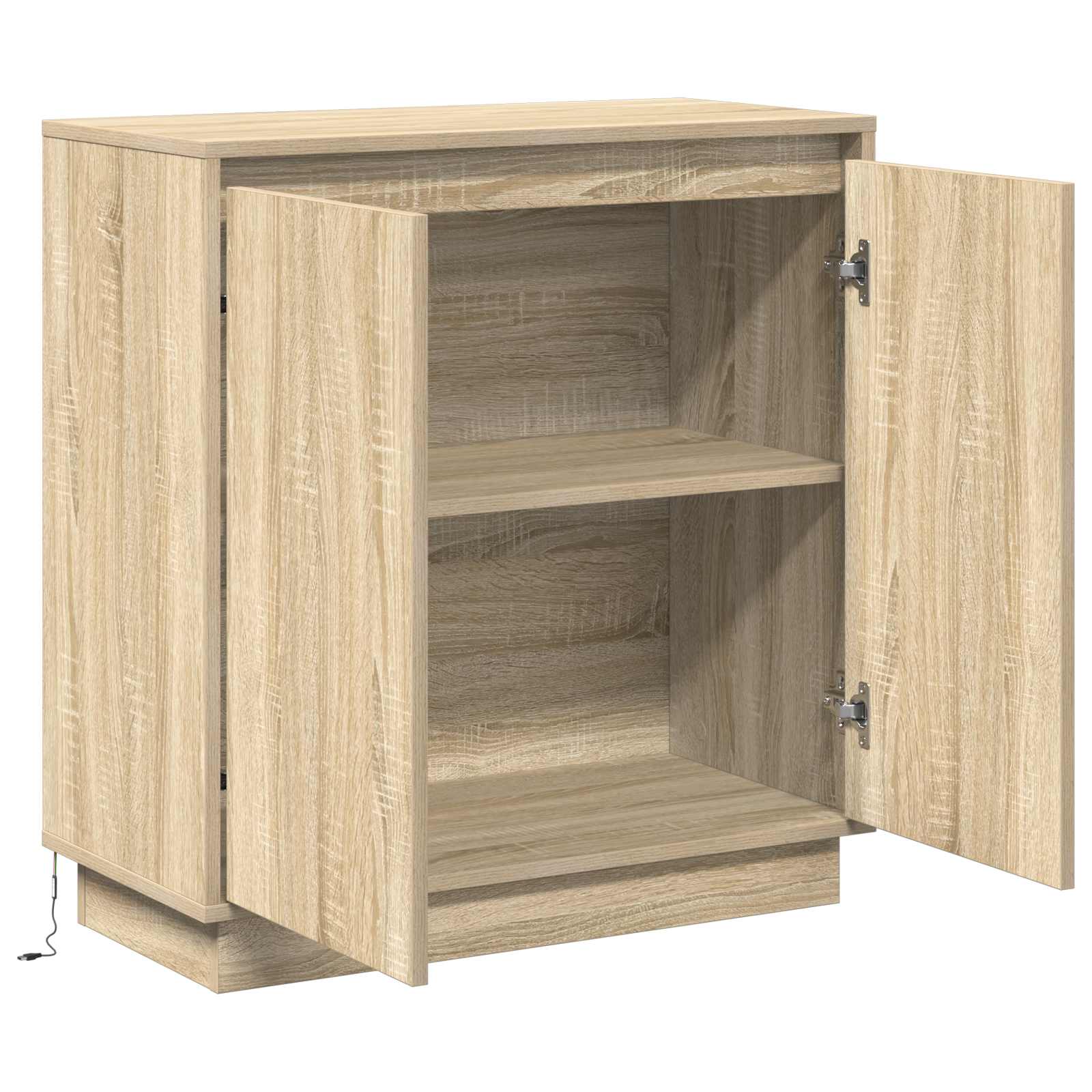 vidaXL Komoda LED dąb Sonoma 71 x 34,5 x 75 cm Materiał drewnopochodny