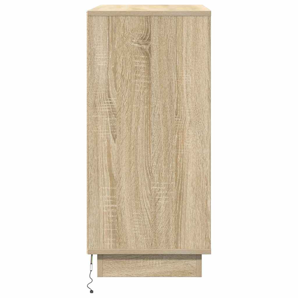 vidaXL Komoda LED dąb Sonoma 71 x 34,5 x 75 cm Materiał drewnopochodny