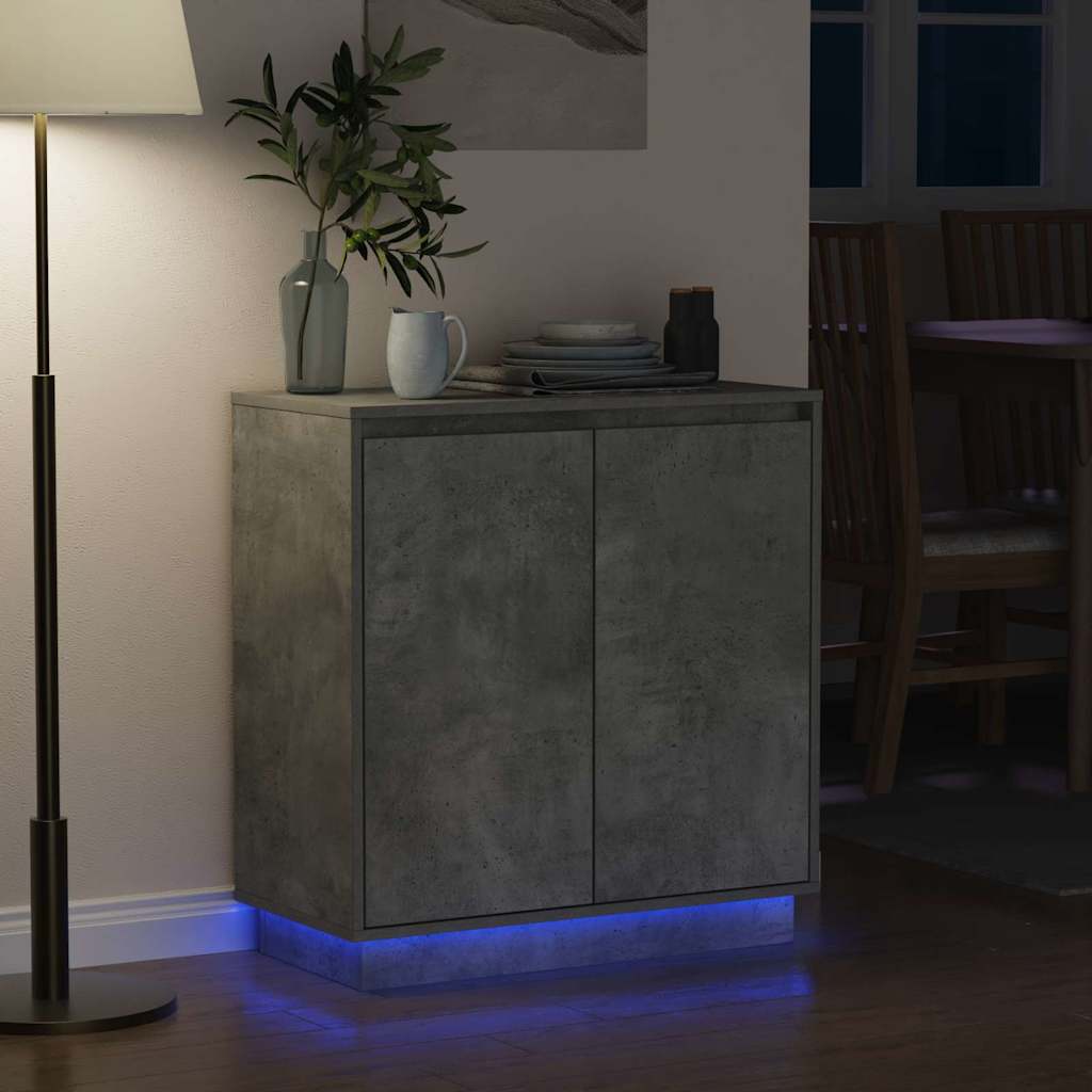 vidaXL Komoda LED Betonowy szary 71 x 34,5 x 75 cm