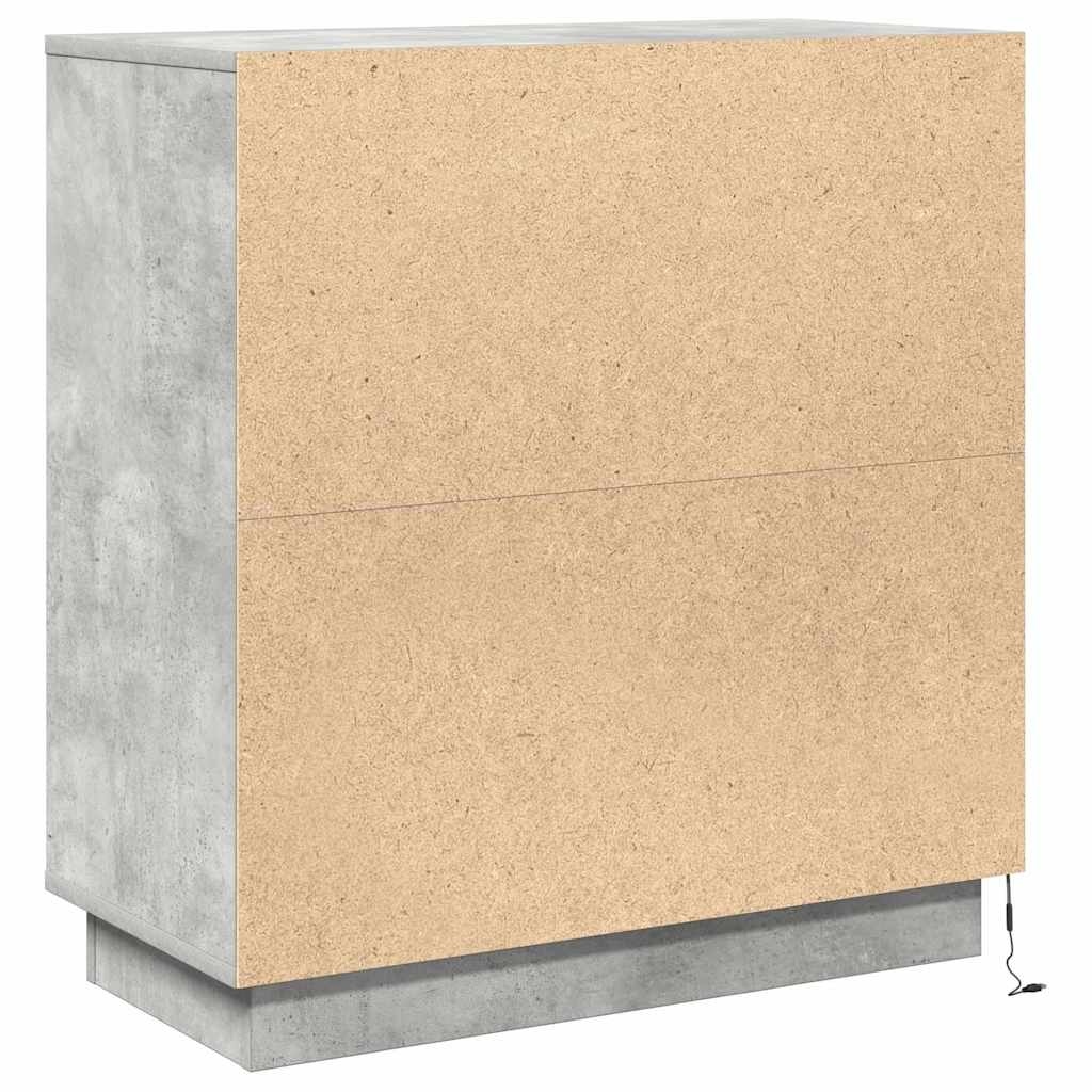vidaXL Komoda LED Betonowy szary 71 x 34,5 x 75 cm