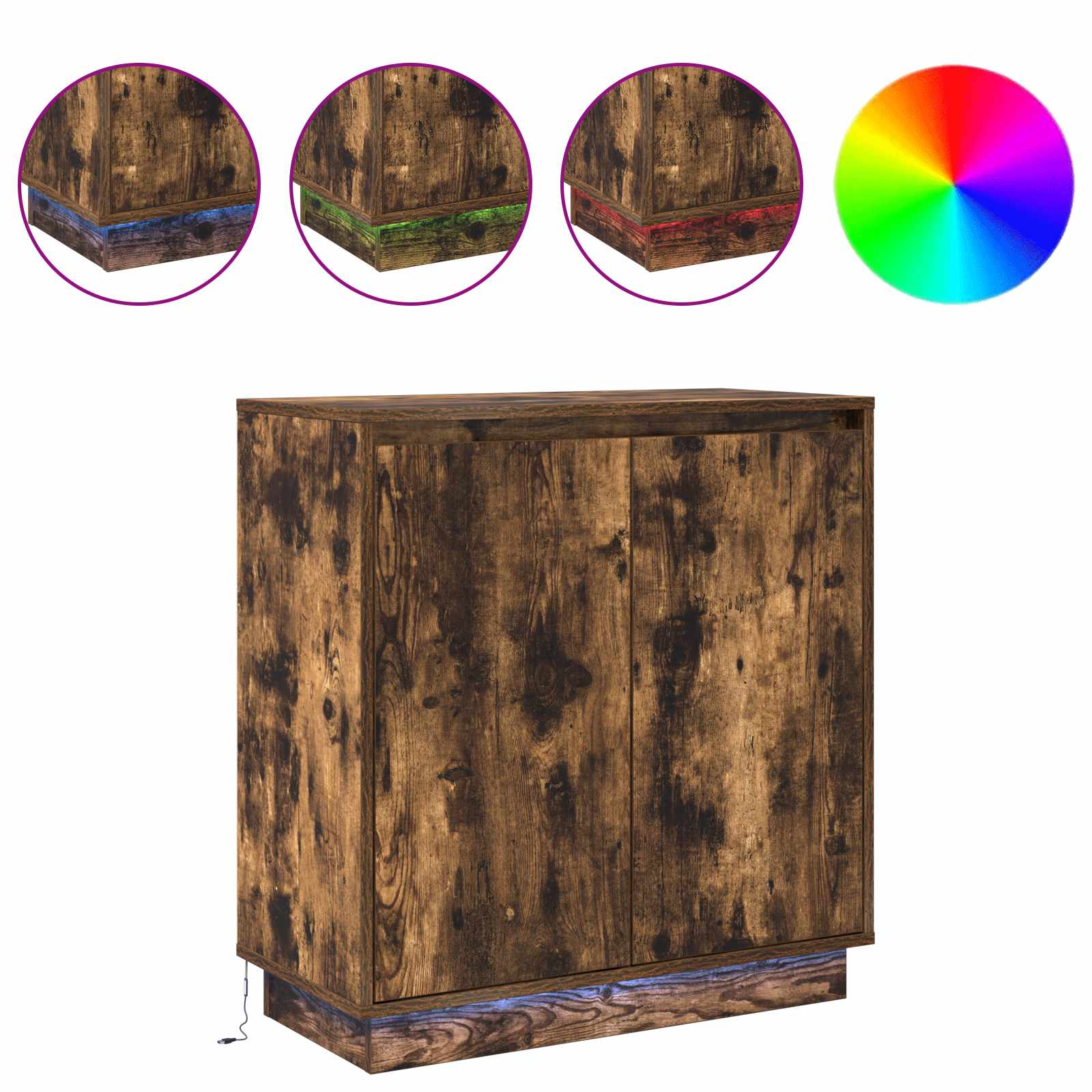 vidaXL Komoda LED Dąb wędzony 71 x 34,5 x 75 cm