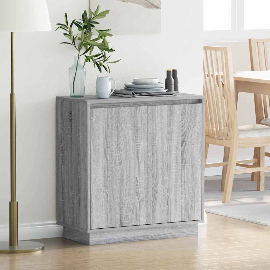 vidaXL Komoda LED Szary Sonoma 71 x 34,5 x 75 cm
