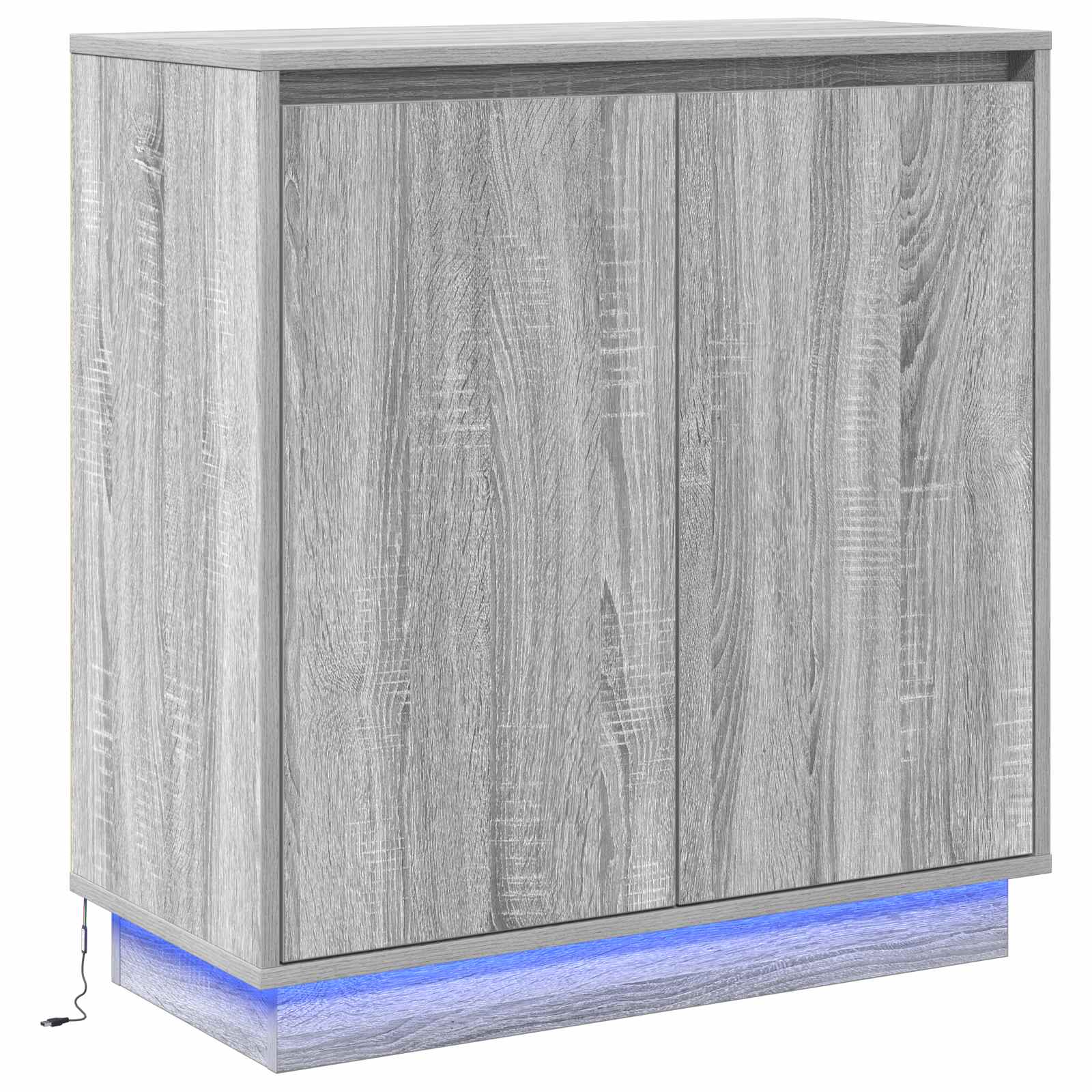 vidaXL Komoda LED Szary Sonoma 71 x 34,5 x 75 cm