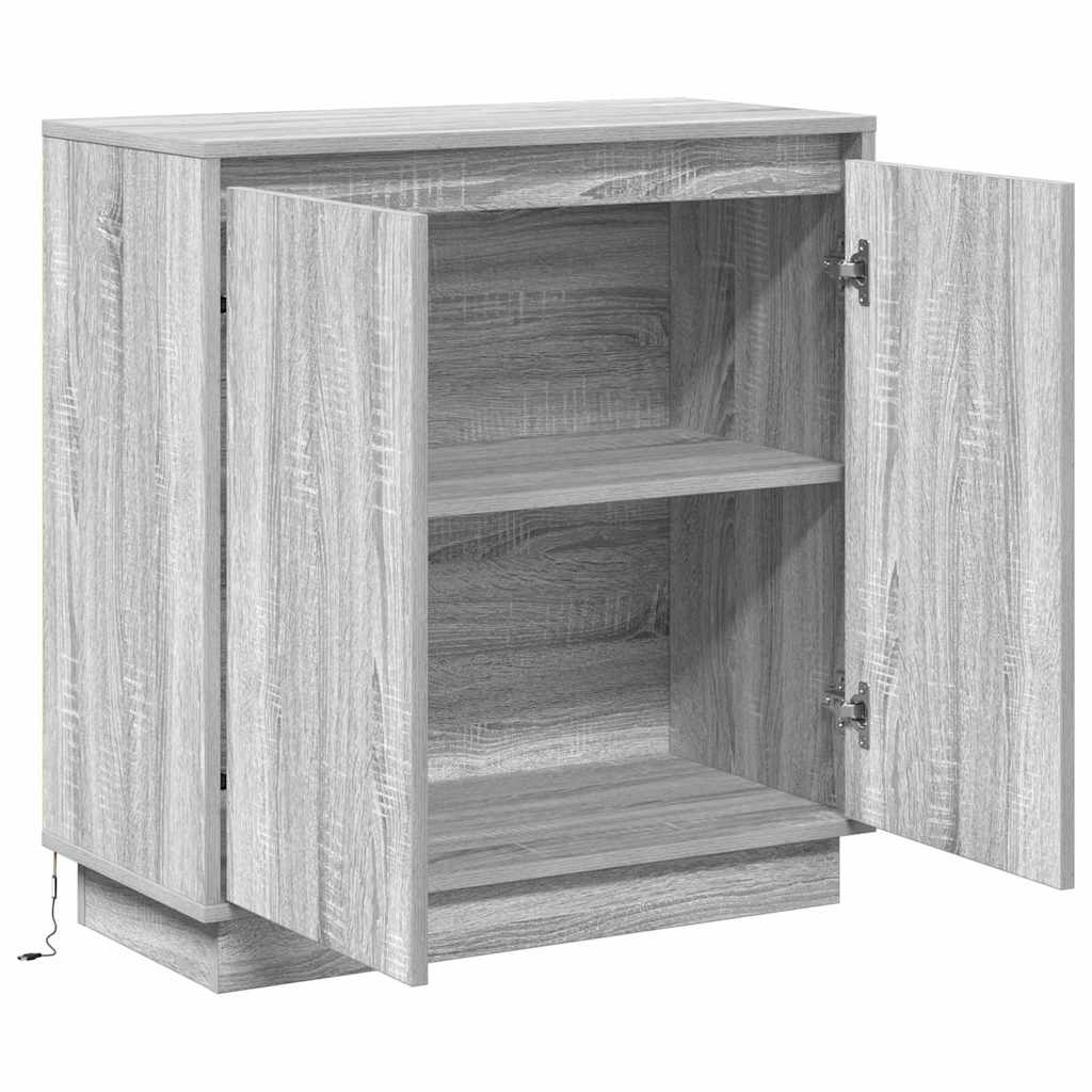 vidaXL Komoda LED Szary Sonoma 71 x 34,5 x 75 cm