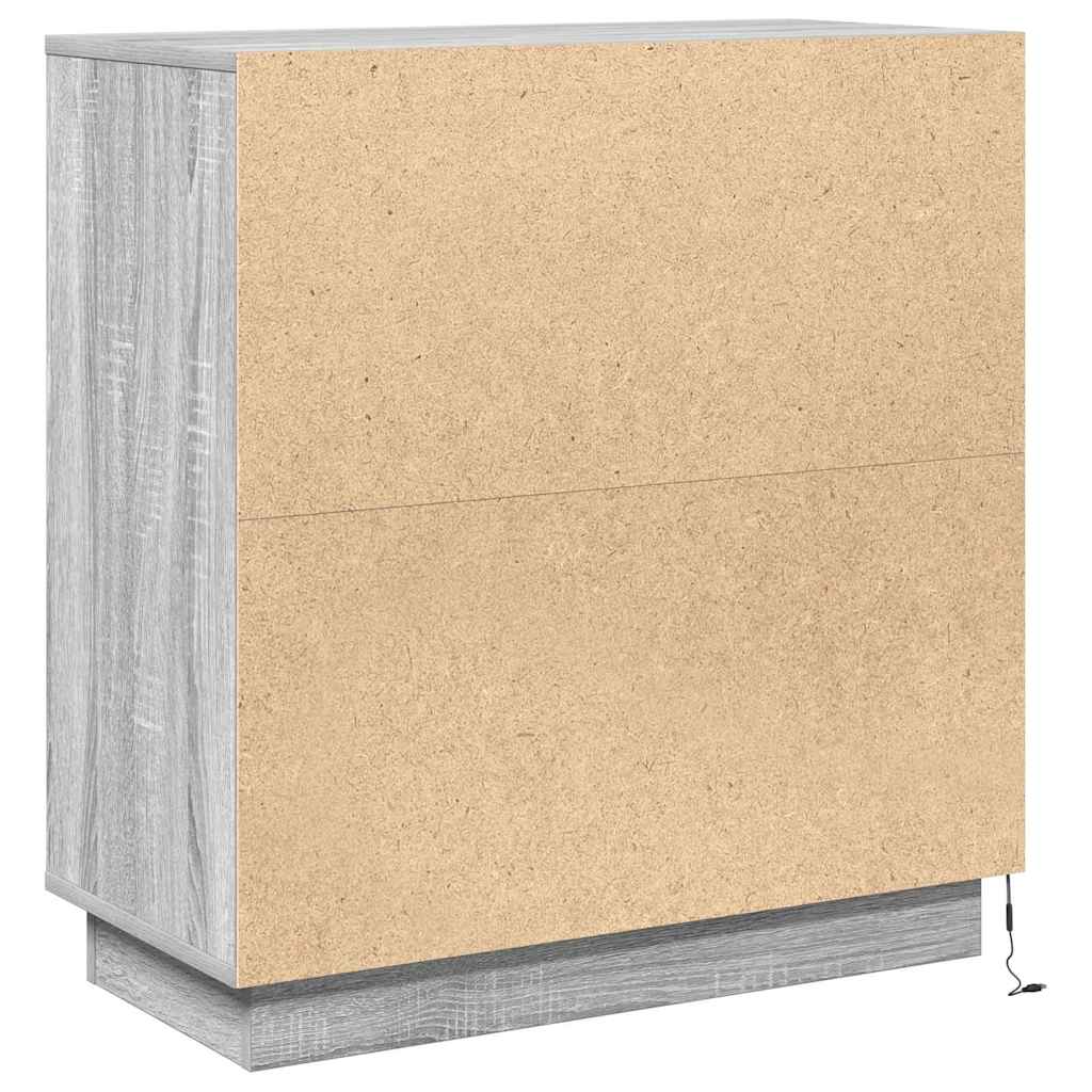 vidaXL Komoda LED Szary Sonoma 71 x 34,5 x 75 cm
