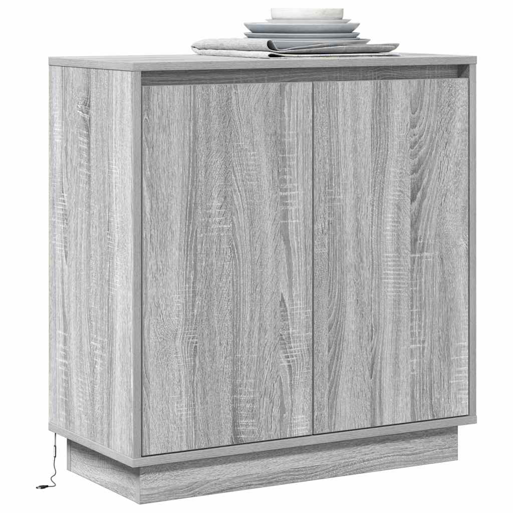 vidaXL Komoda LED Szary Sonoma 71 x 34,5 x 75 cm