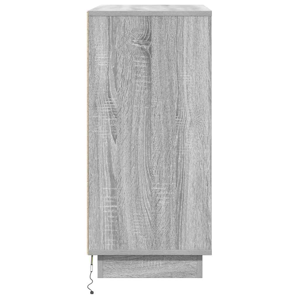 vidaXL Komoda LED Szary Sonoma 71 x 34,5 x 75 cm