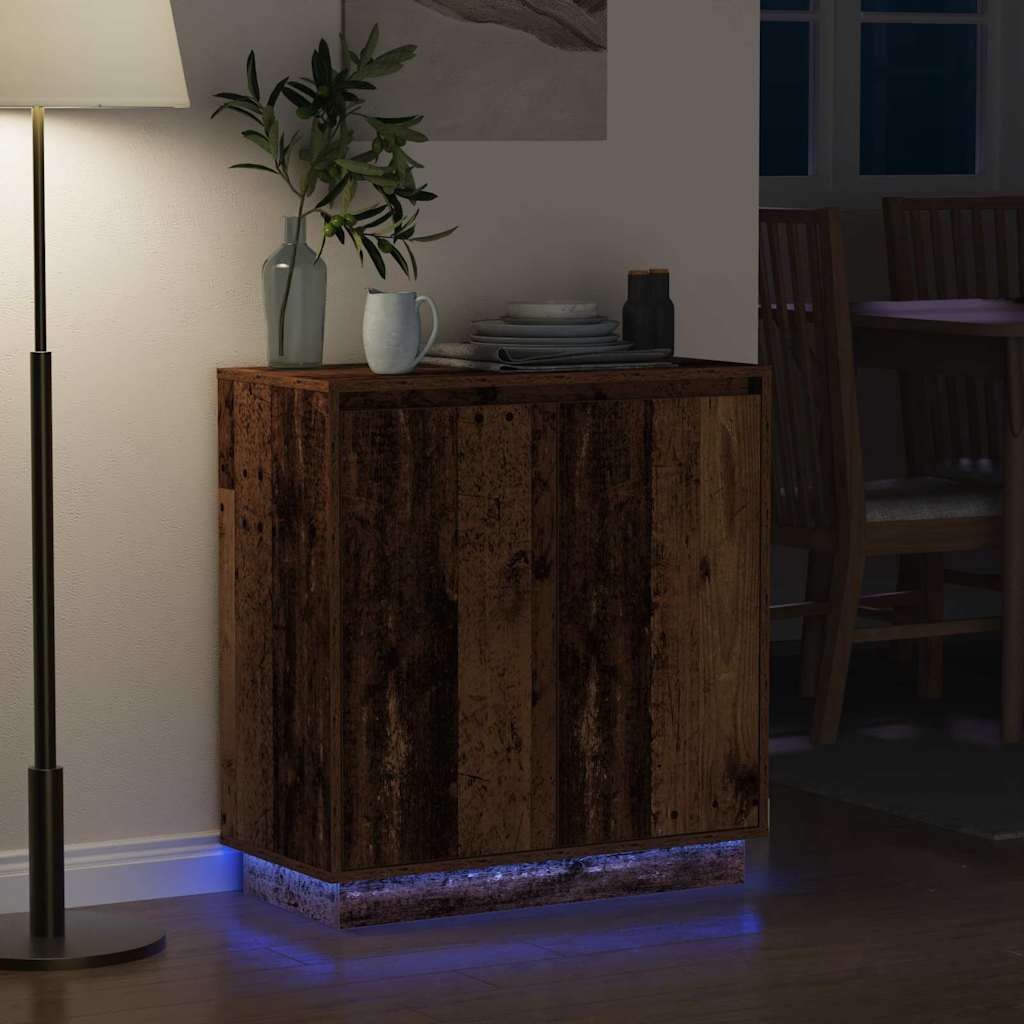 vidaXL Komoda LED Stare drewno 71 x 34,5 x 75 cm