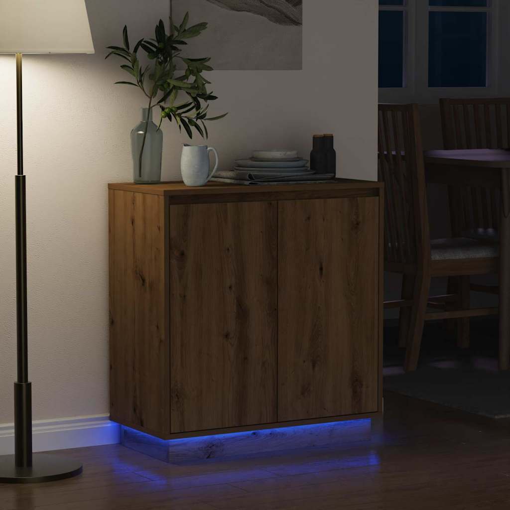 vidaXL Komoda LED Dąb artisan 71 x 34,5 x 75 cm
