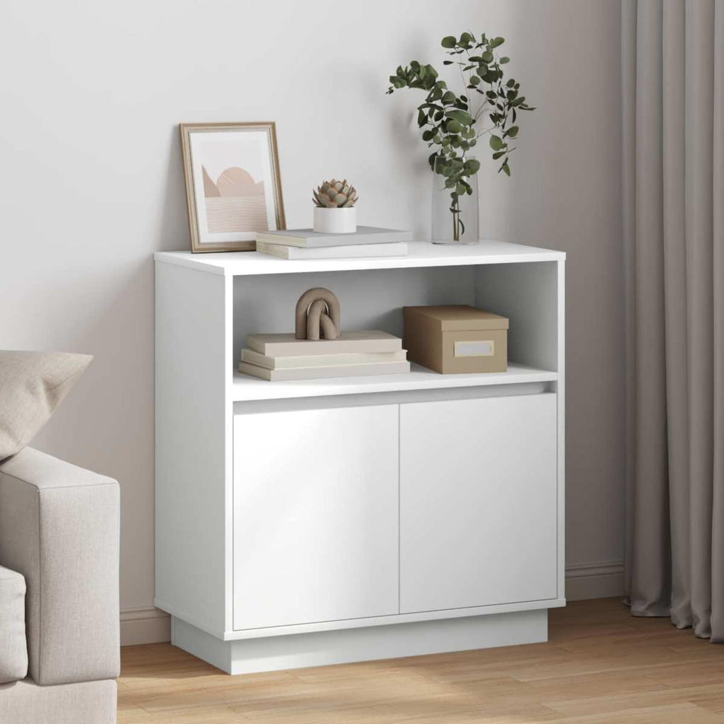 vidaXL Komoda LED Biały 71 x 34,5 x 75 cm Materiał drewnopochodny