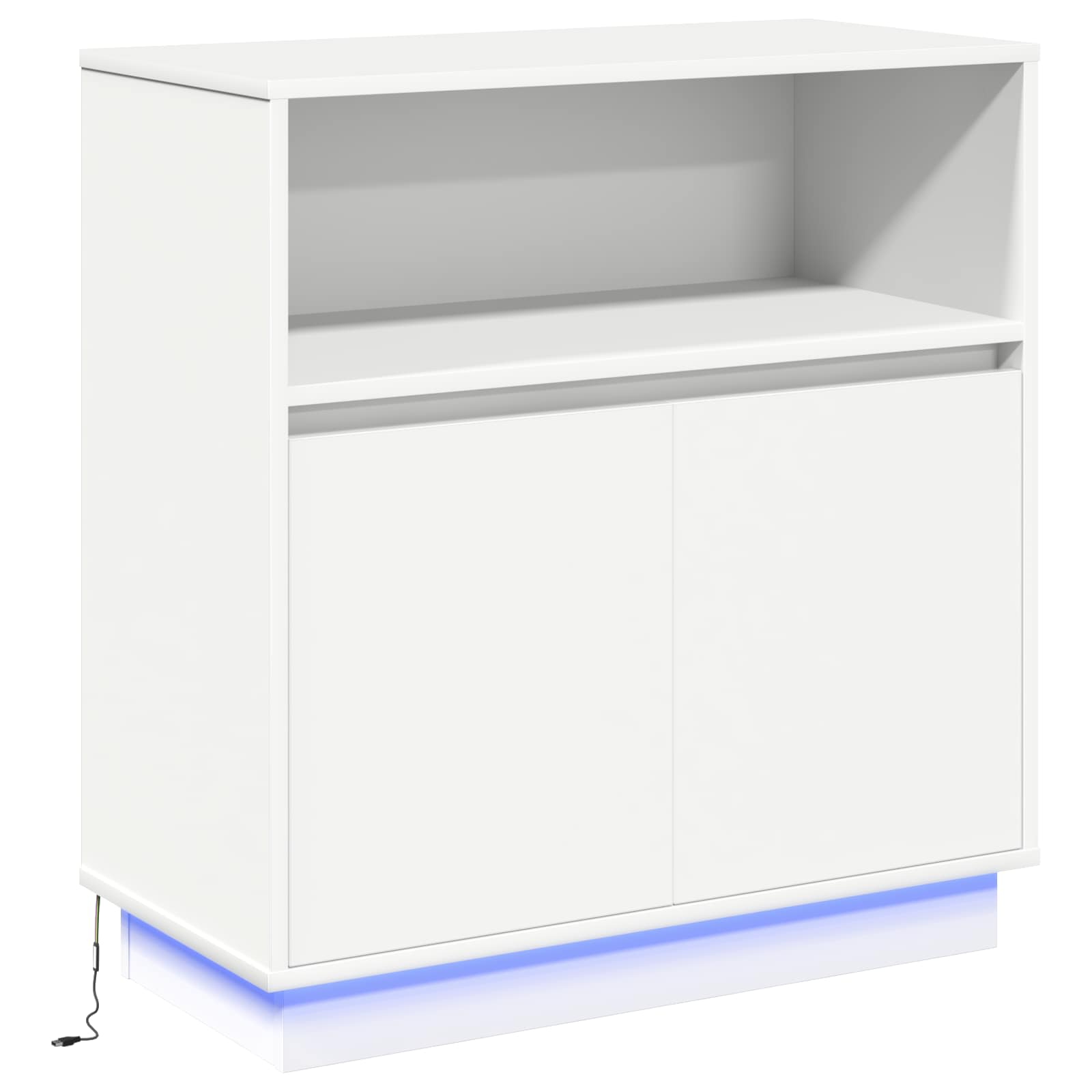 vidaXL Komoda LED Biały 71 x 34,5 x 75 cm Materiał drewnopochodny