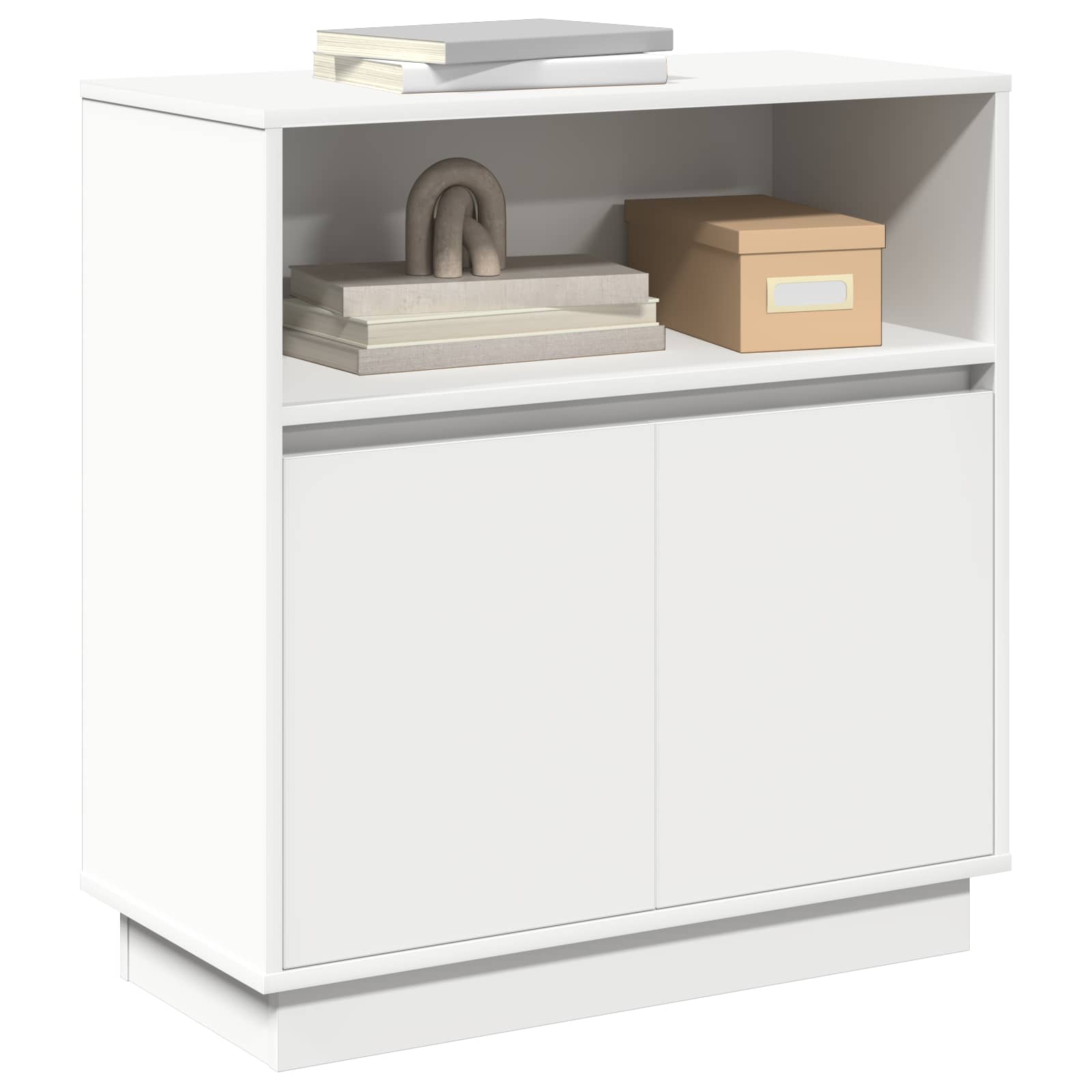 vidaXL Komoda LED Biały 71 x 34,5 x 75 cm Materiał drewnopochodny