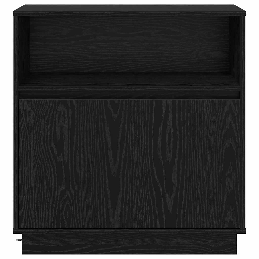 vidaXL Komoda LED Czarny Dąb 71 x 34,5 x 75 cm Materiał drewnopochodny