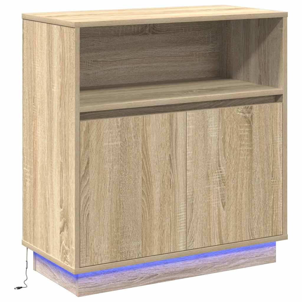 vidaXL Komoda LED Dąb Sonoma 71 x 34,5 x 75 cm Materiał drewnopochodny