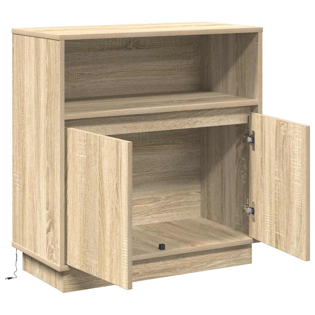 vidaXL Komoda LED Dąb Sonoma 71 x 34,5 x 75 cm Materiał drewnopochodny