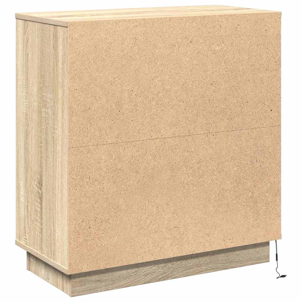 vidaXL Komoda LED Dąb Sonoma 71 x 34,5 x 75 cm Materiał drewnopochodny