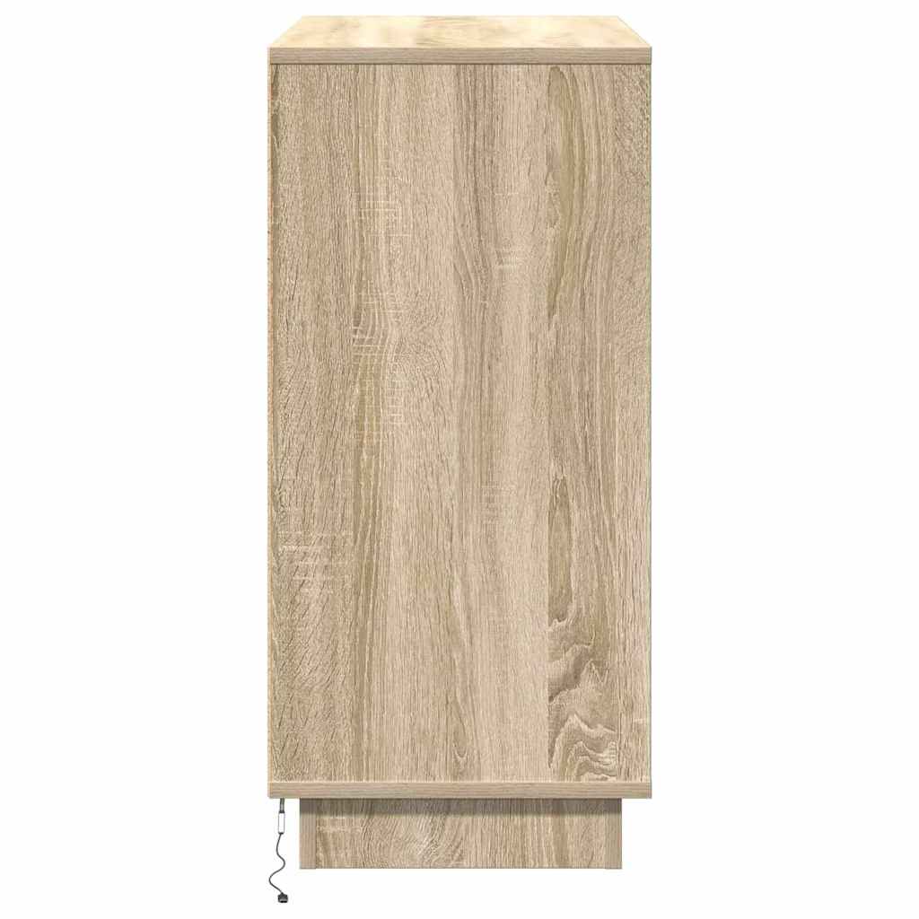 vidaXL Komoda LED Dąb Sonoma 71 x 34,5 x 75 cm Materiał drewnopochodny