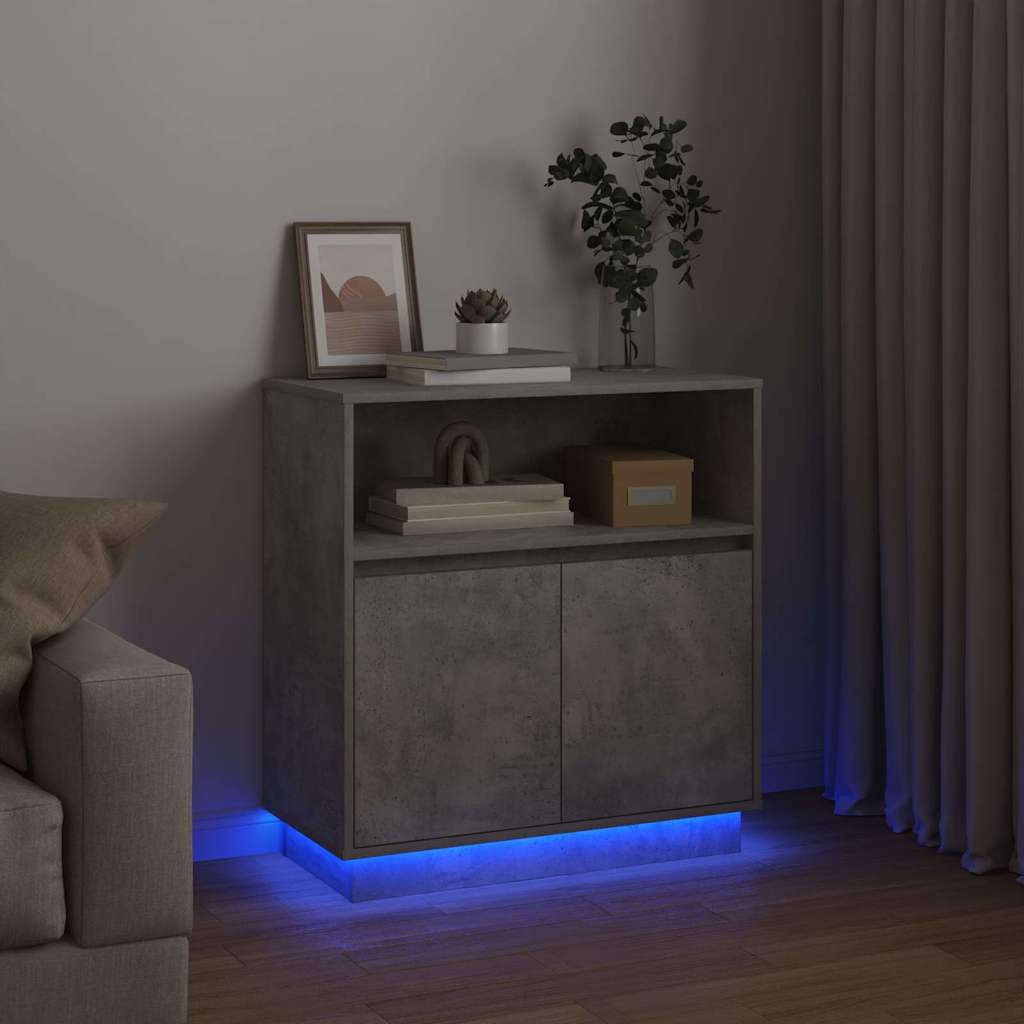 vidaXL Komoda LED Ze LED Lights Betonowy szary 71 x 34,5 x 75 cm