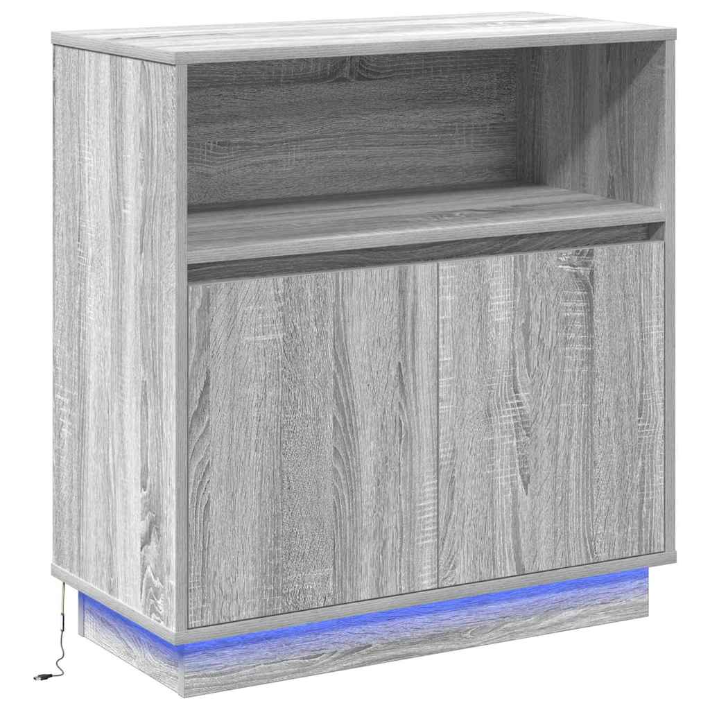 vidaXL Komoda LED Ze LED Lights Szary Sonoma 71 x 34,5 x 75 cm