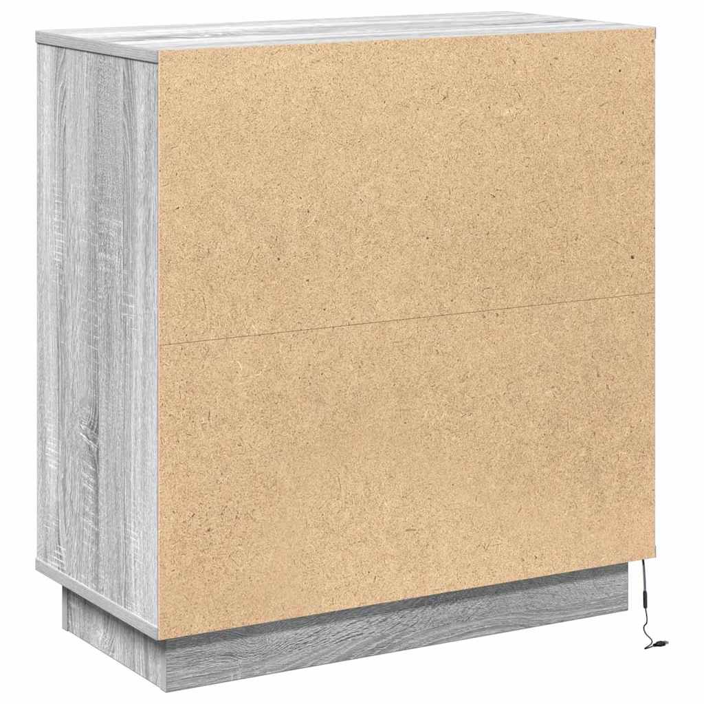 vidaXL Komoda LED Ze LED Lights Szary Sonoma 71 x 34,5 x 75 cm