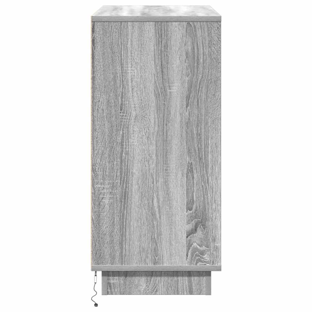 vidaXL Komoda LED Ze LED Lights Szary Sonoma 71 x 34,5 x 75 cm