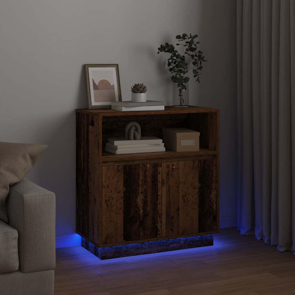 vidaXL Komoda LED Ze LED Lights Stare drewno 71 x 34,5 x 75 cm