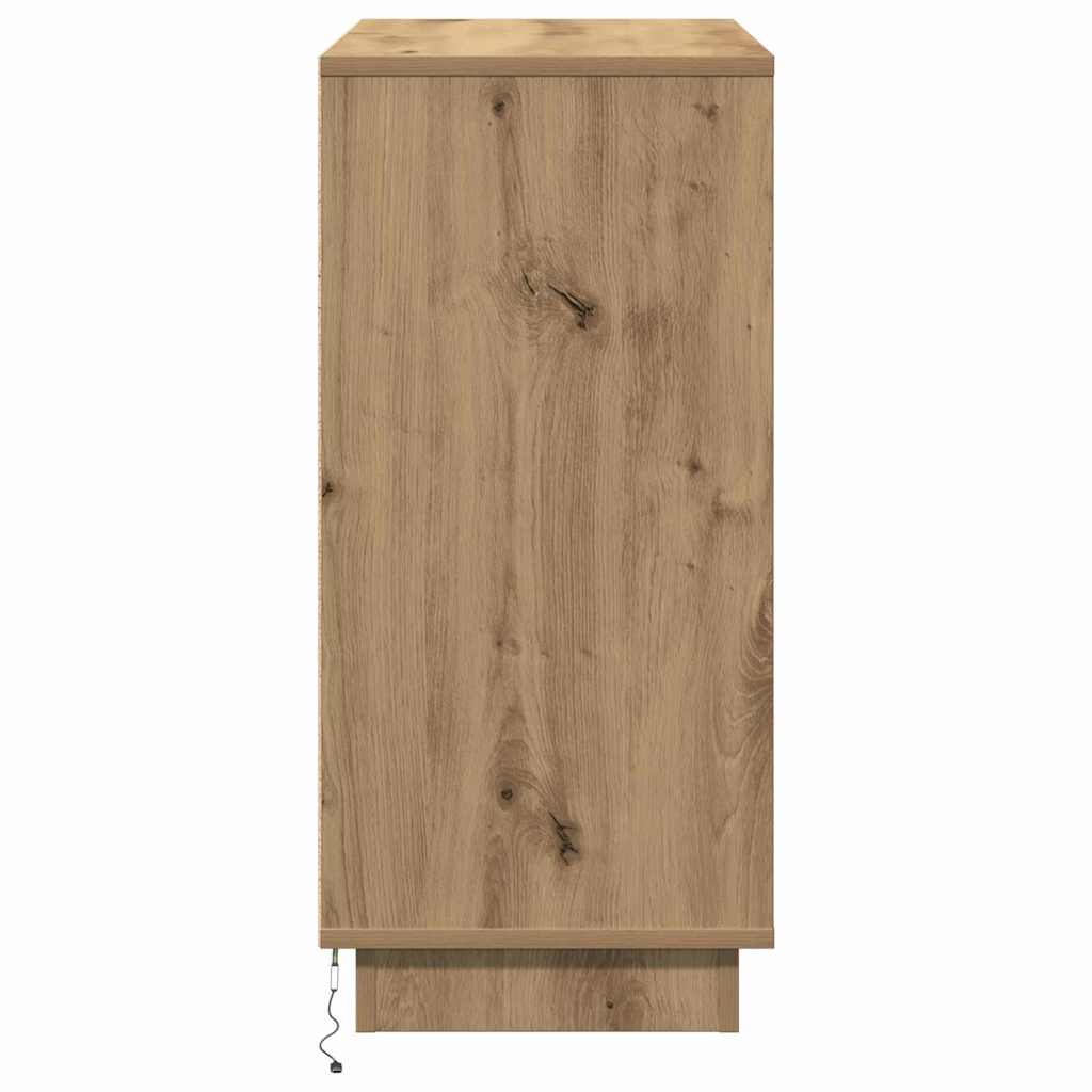 vidaXL Komoda LED Ze LED Lights Dąb rzemieślniczy 71 x 34,5 x 75 cm