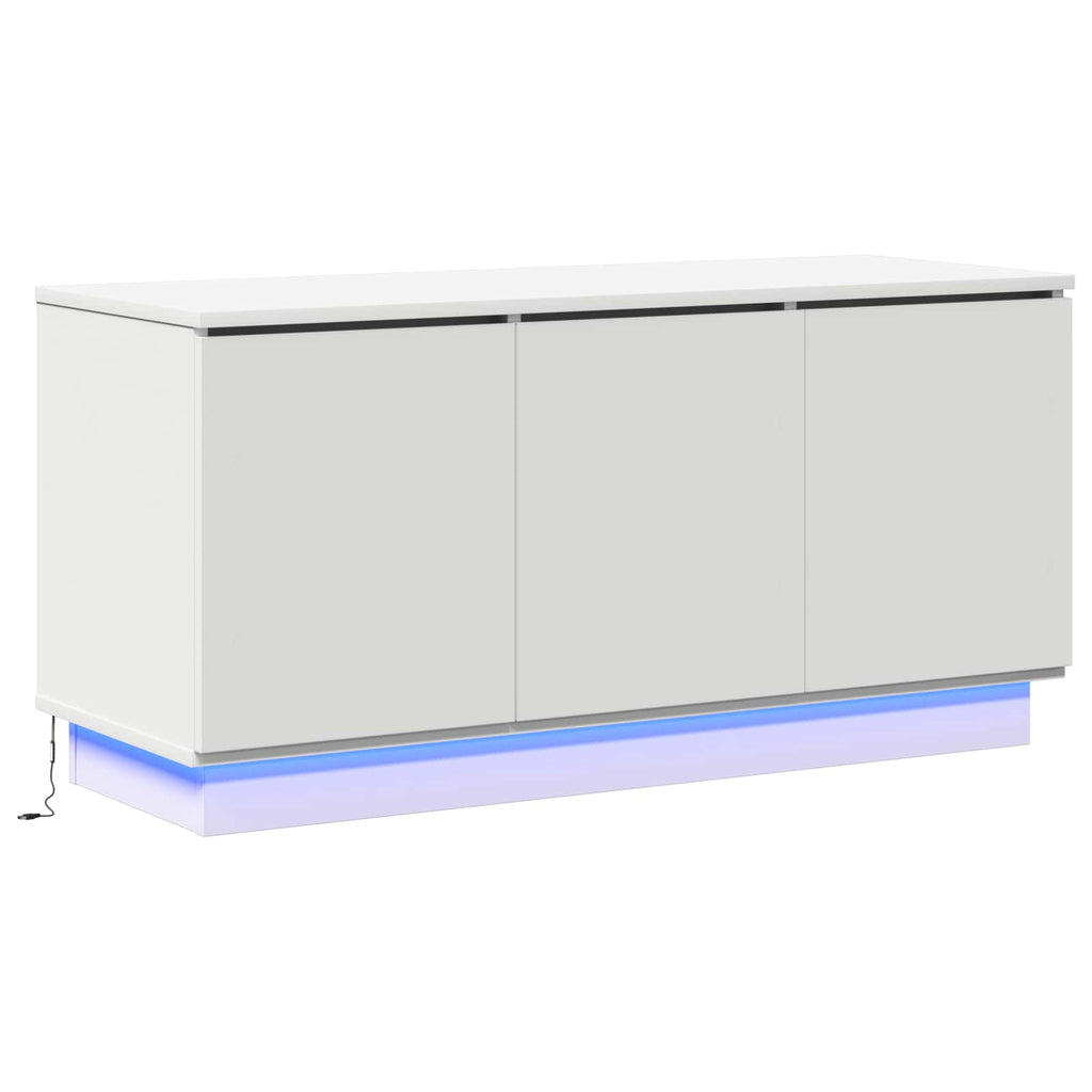 vidaXL Szafka pod telewizor Ze LED Lights Biały 100 x 38 x 49 cm