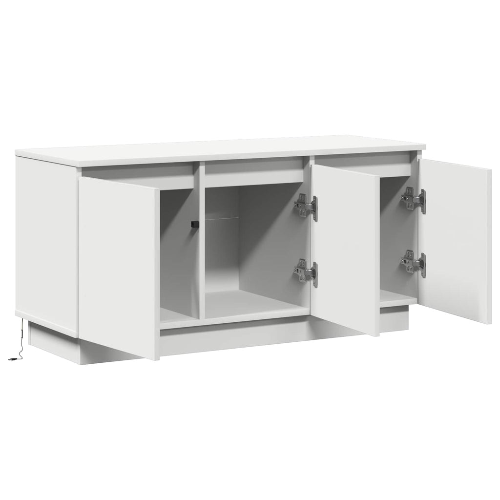 vidaXL Szafka pod telewizor Ze LED Lights Biały 100 x 38 x 49 cm