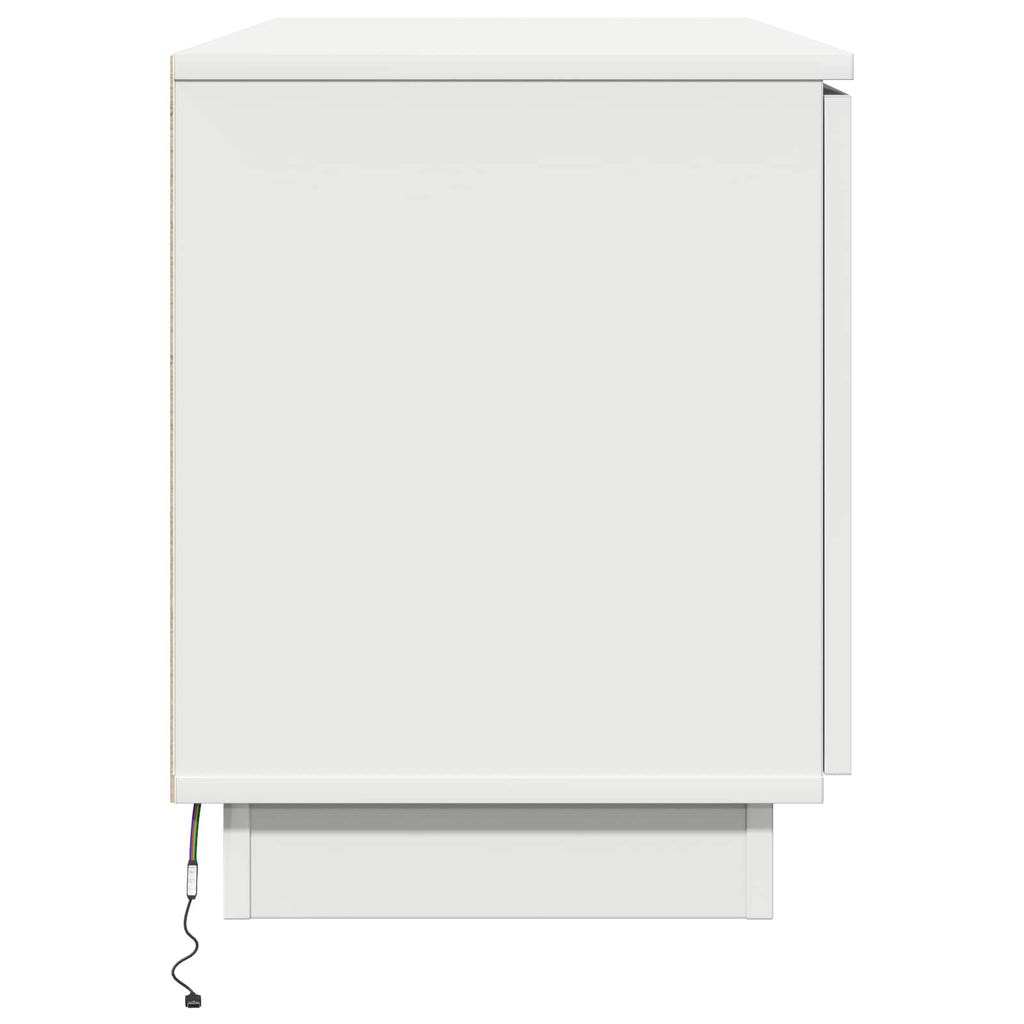 vidaXL Szafka pod telewizor Ze LED Lights Biały 100 x 38 x 49 cm