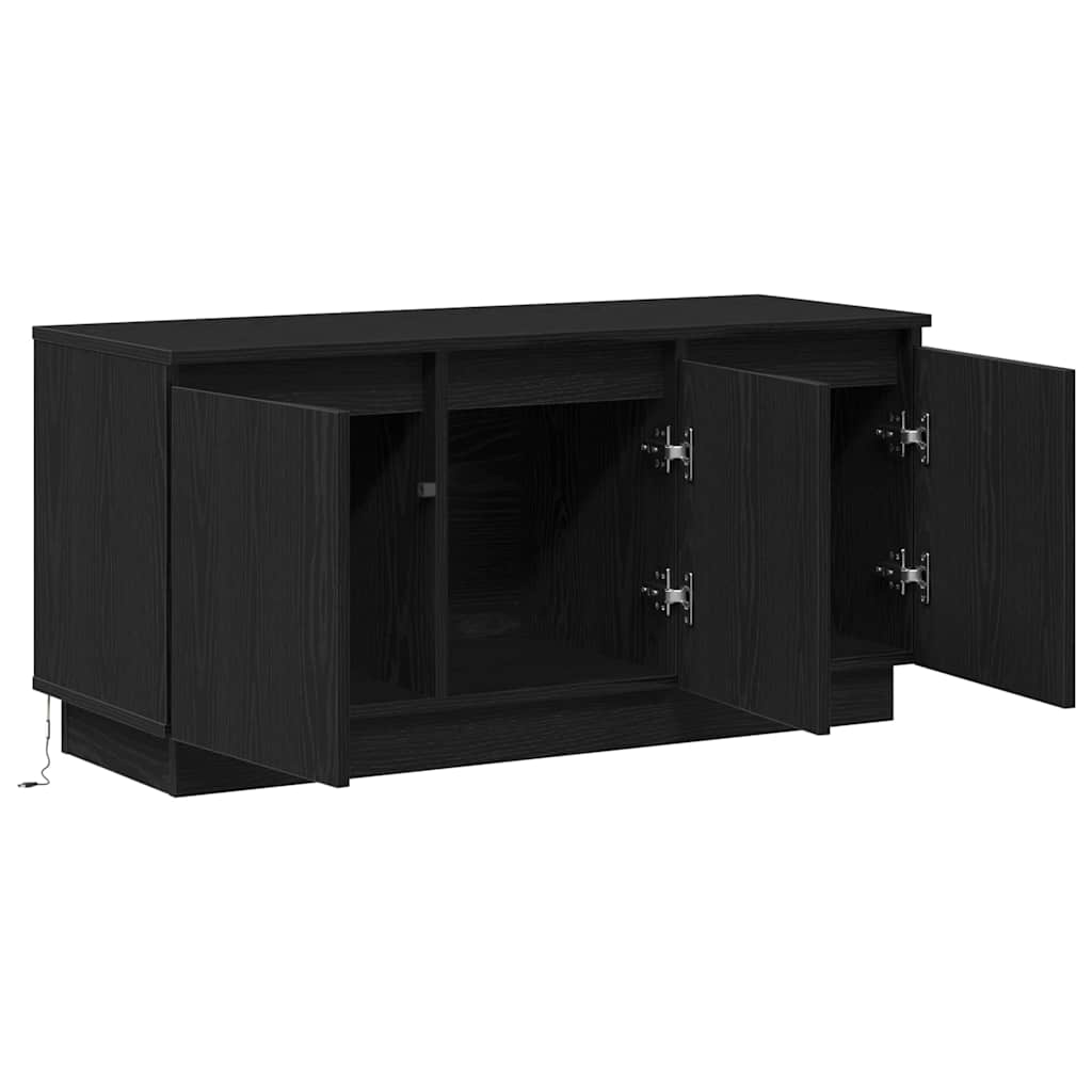 vidaXL Szafka pod telewizor Ze LED Lights Czarny Dąb 100 x 38 x 49 cm