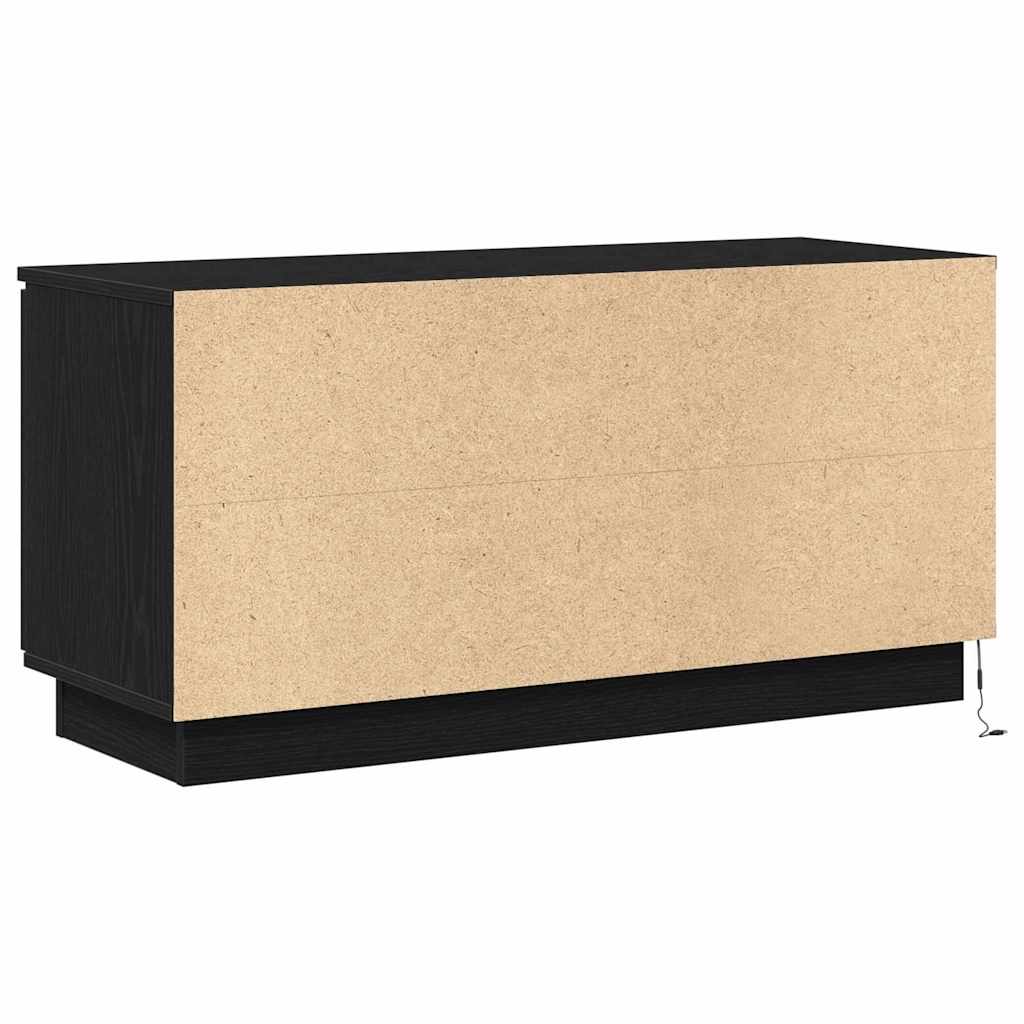 vidaXL Szafka pod telewizor Ze LED Lights Czarny Dąb 100 x 38 x 49 cm