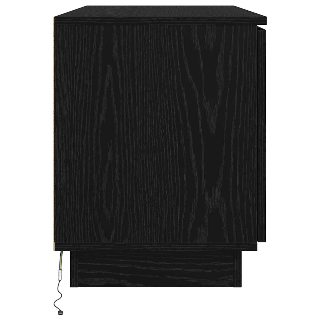 vidaXL Szafka pod telewizor Ze LED Lights Czarny Dąb 100 x 38 x 49 cm
