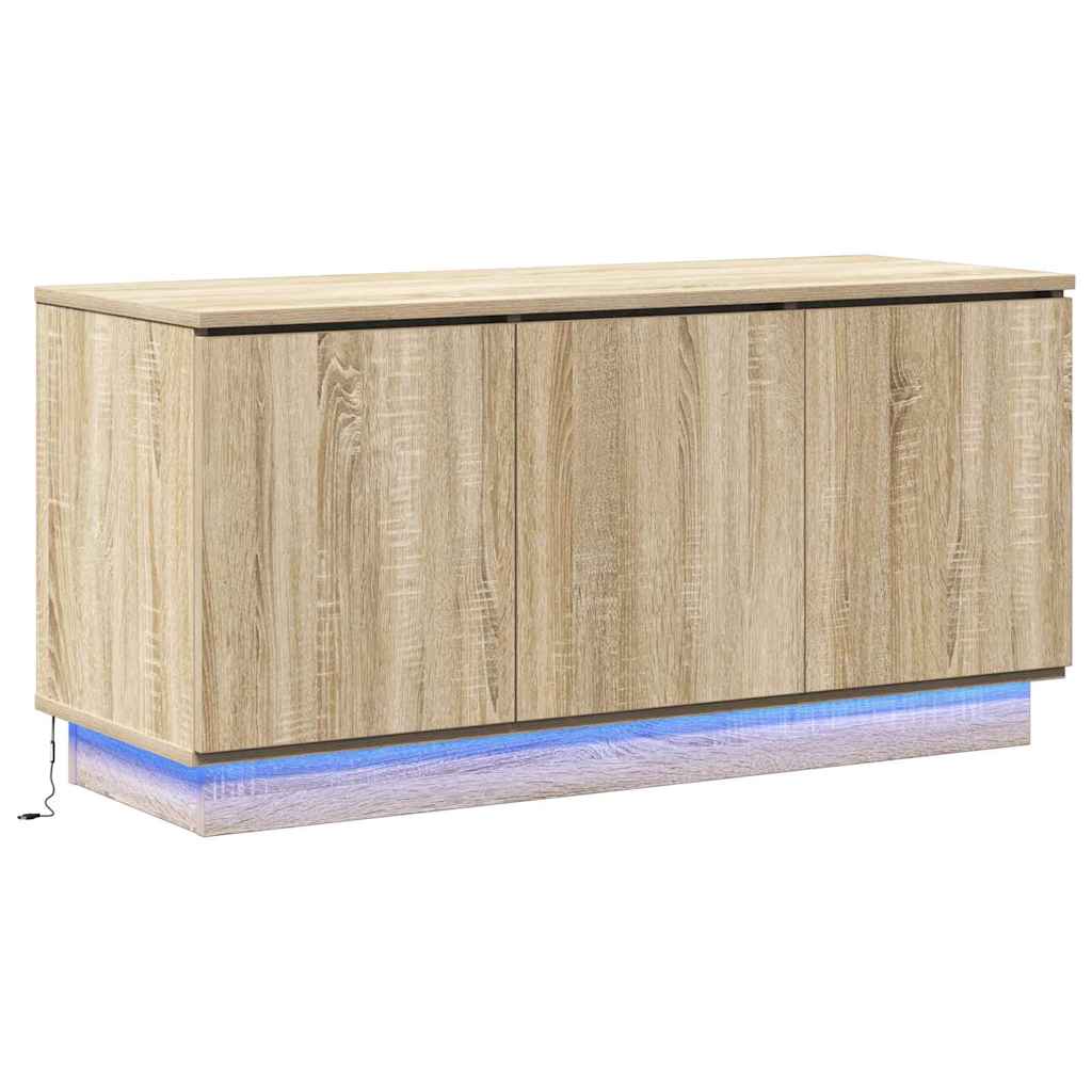 vidaXL Szafka pod telewizor Ze LED Lights Dąb Sonoma 100 x 38 x 49 cm