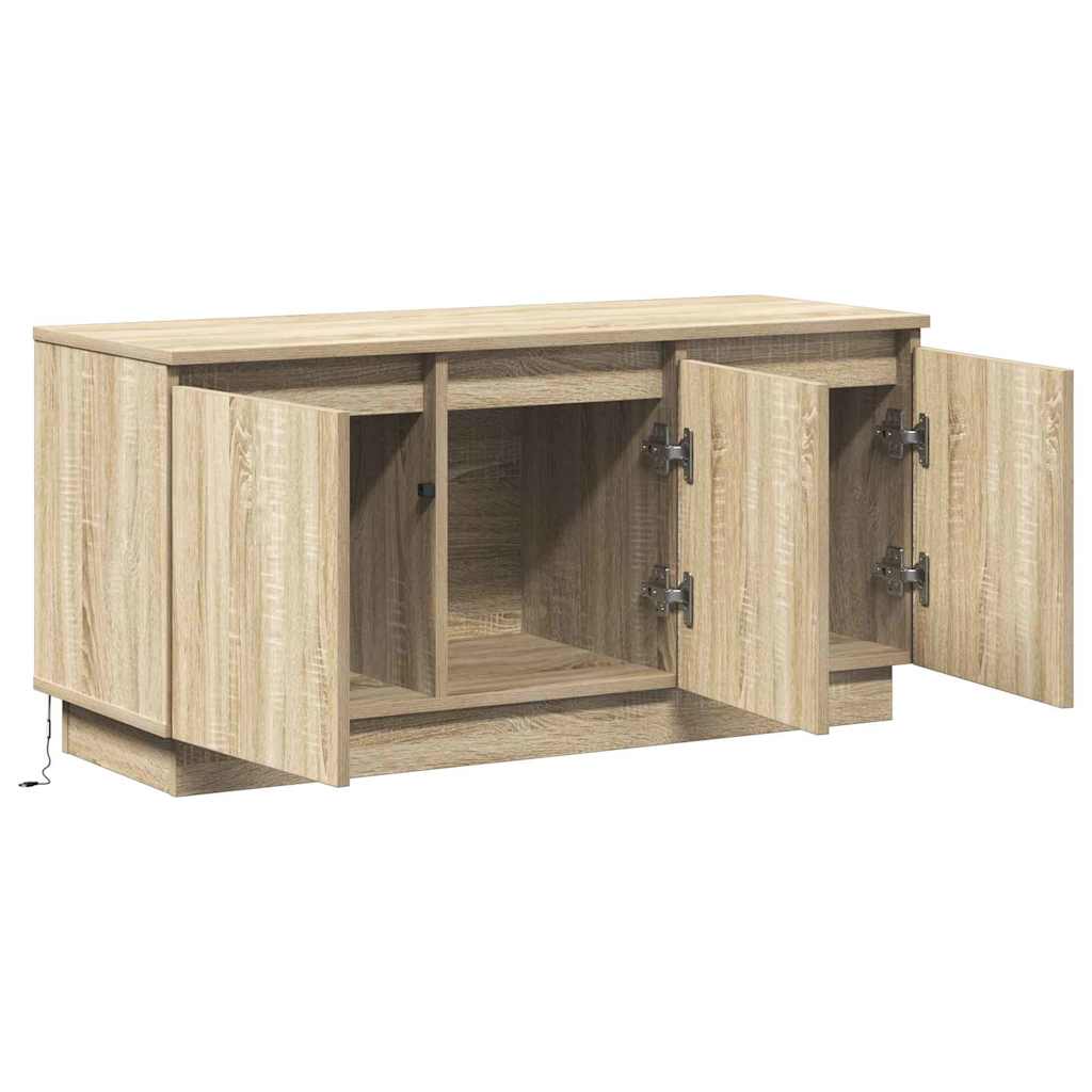 vidaXL Szafka pod telewizor Ze LED Lights Dąb Sonoma 100 x 38 x 49 cm