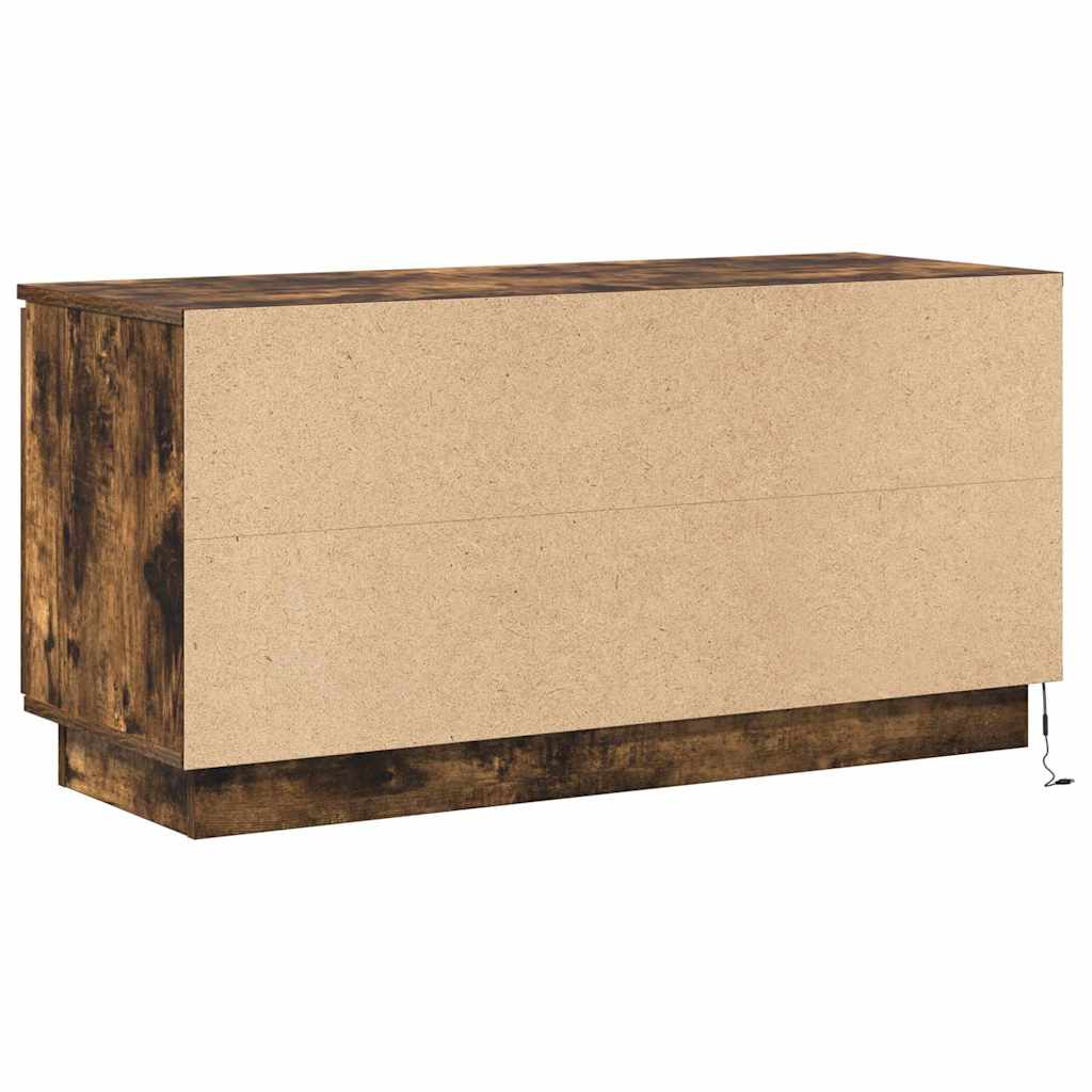 vidaXL Szafka pod telewizor Ze LED Lights Dąb wędzony 100 x 38 x 49 cm
