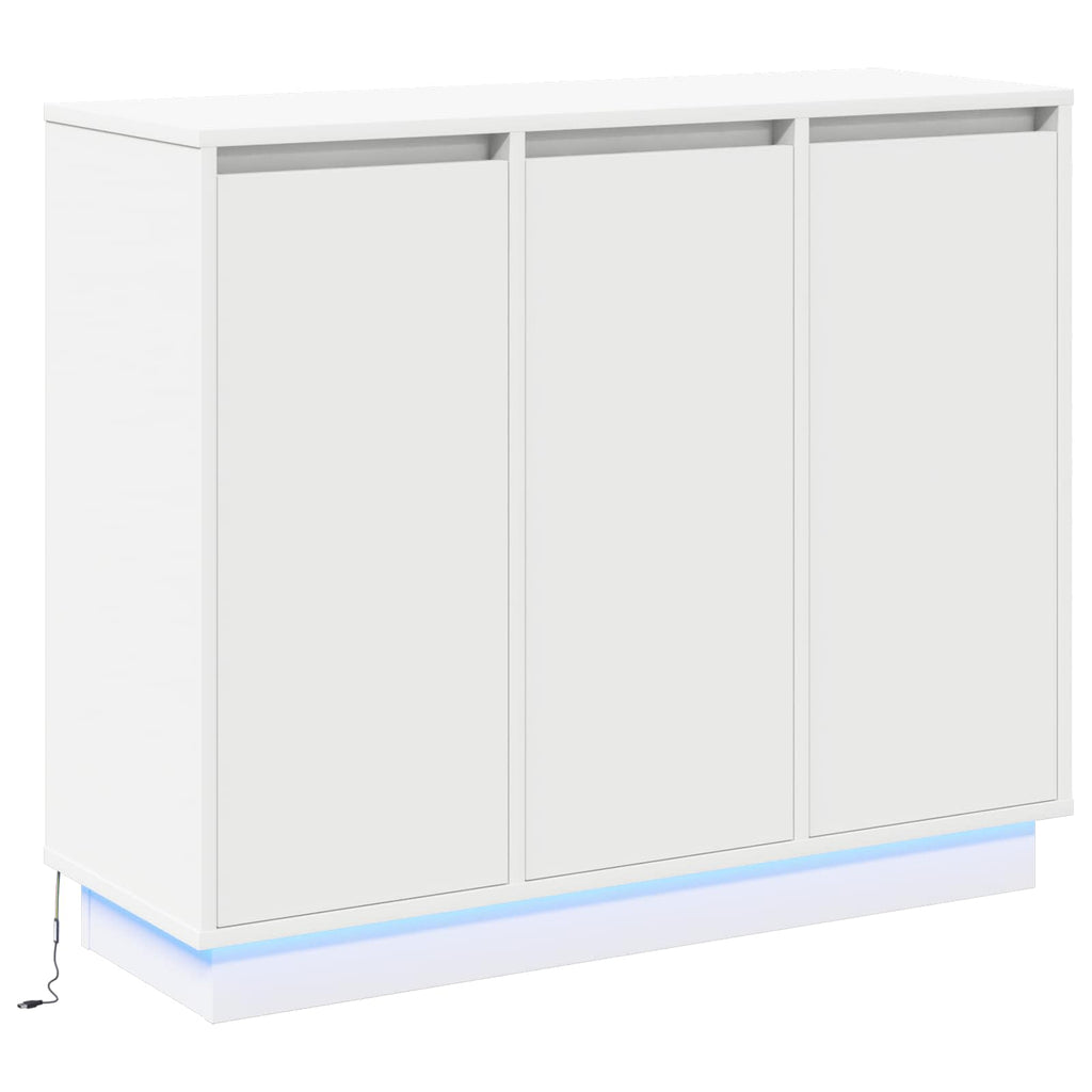 vidaXL Komoda LED Biały 90 x 32 x 75 cm Materiał drewnopochodny
