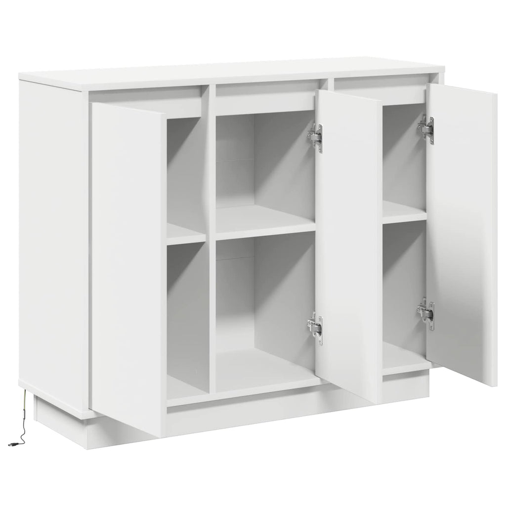 vidaXL Komoda LED Biały 90 x 32 x 75 cm Materiał drewnopochodny